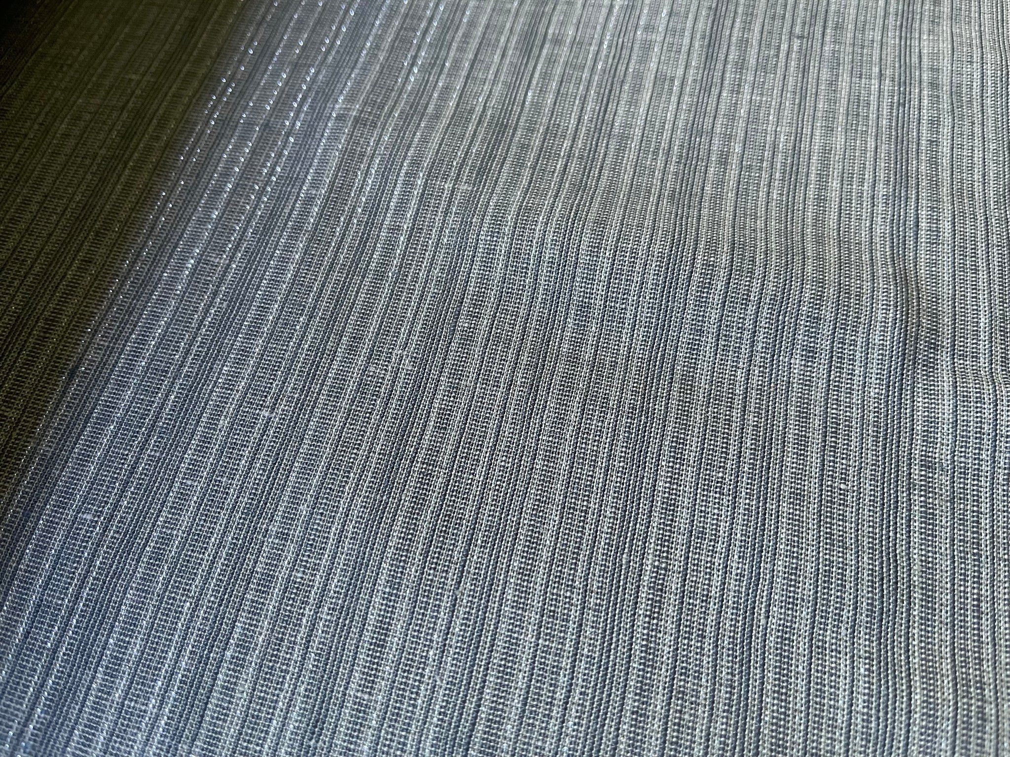 20 Yards Grey Silver Stripe Linen