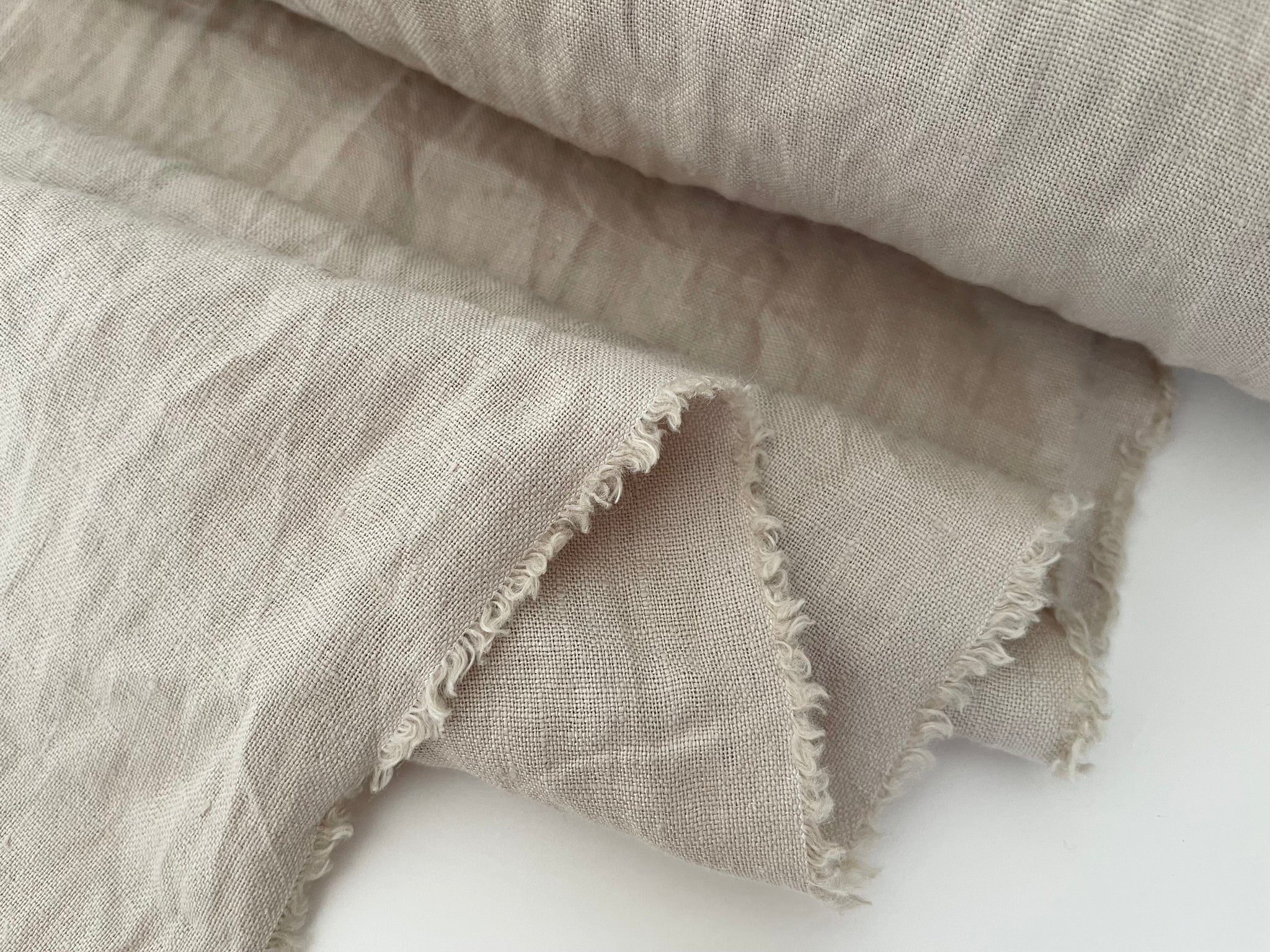 Oatmeal Linen Fabric - Washed
