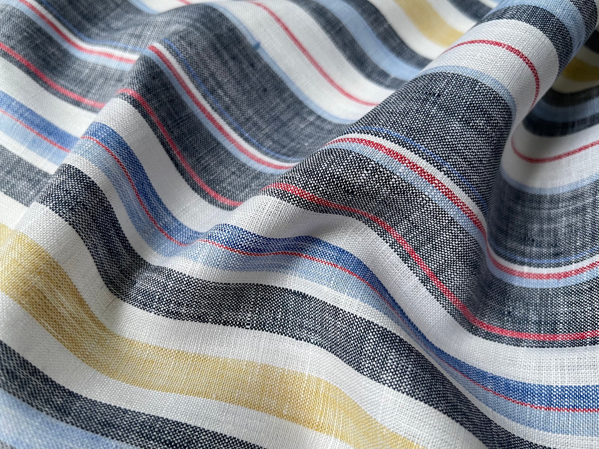 Deadstock Linen Fabric - Copenhagen Stripe
