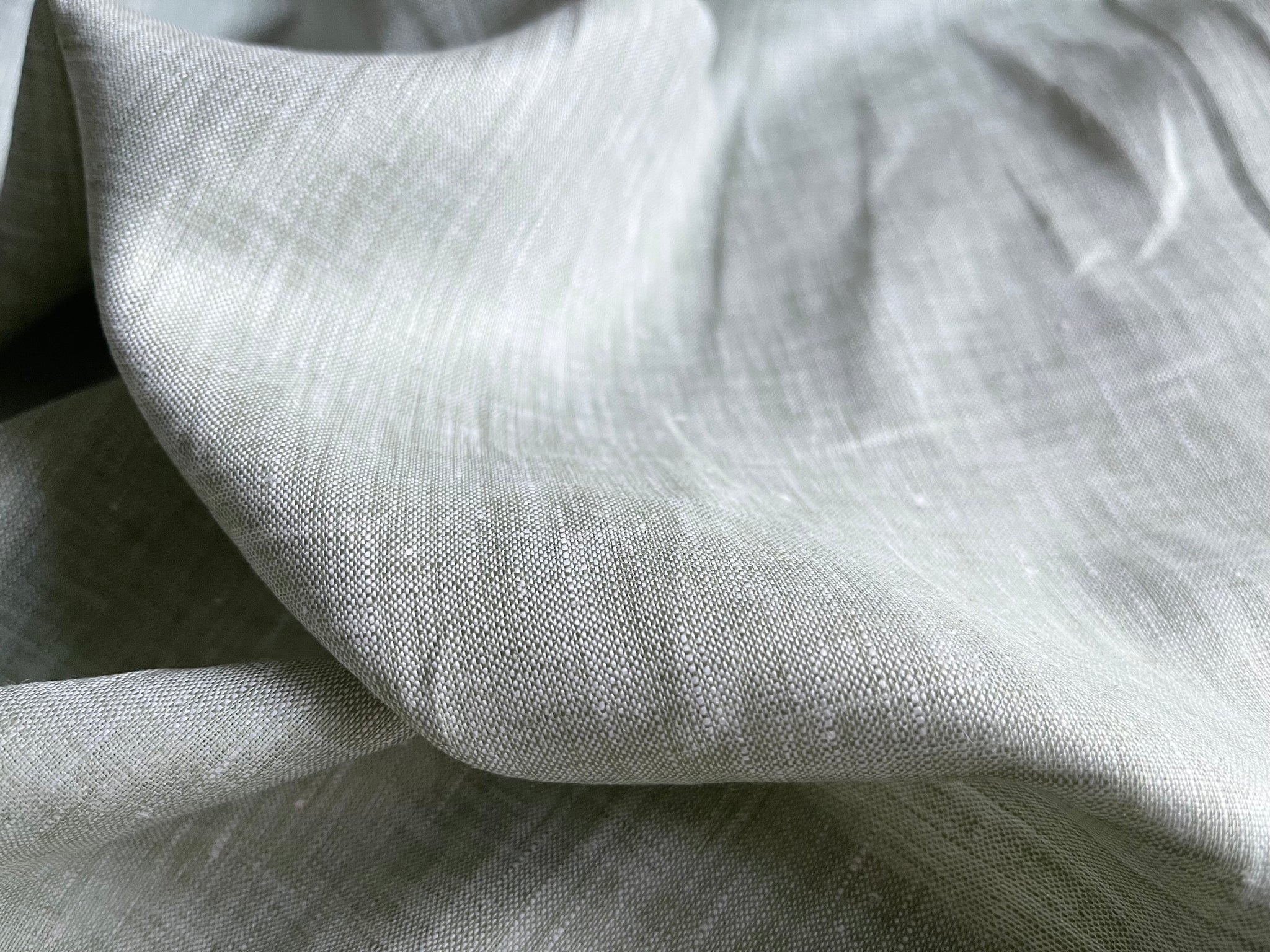 20 Yards Sage Green Melange Linen Fabric