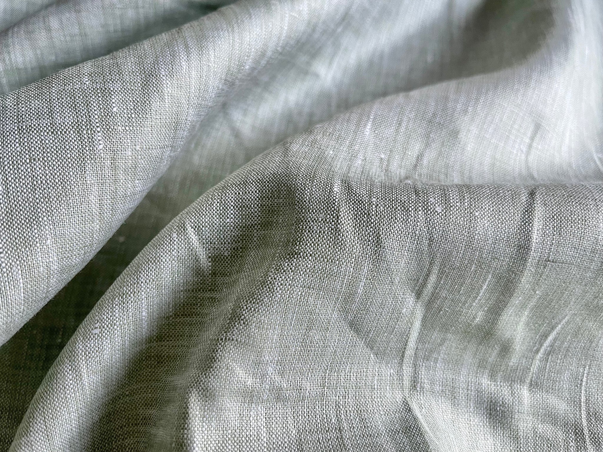 20 Yards Sage Green Melange Linen Fabric