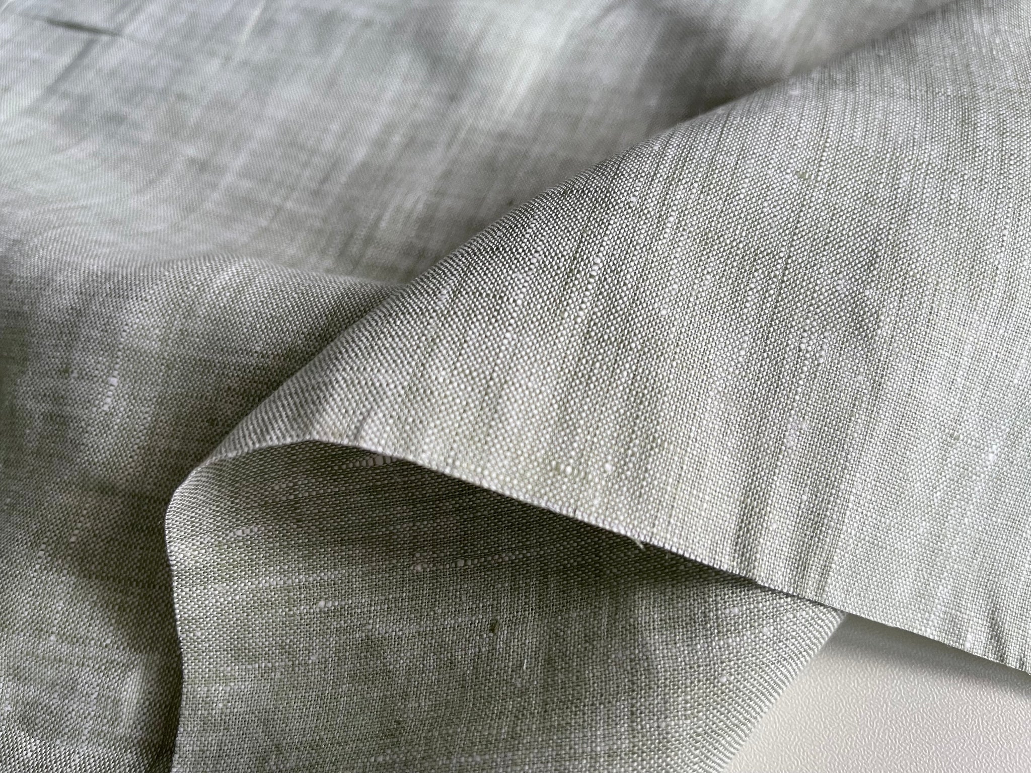 20 Yards Sage Green Melange Linen Fabric