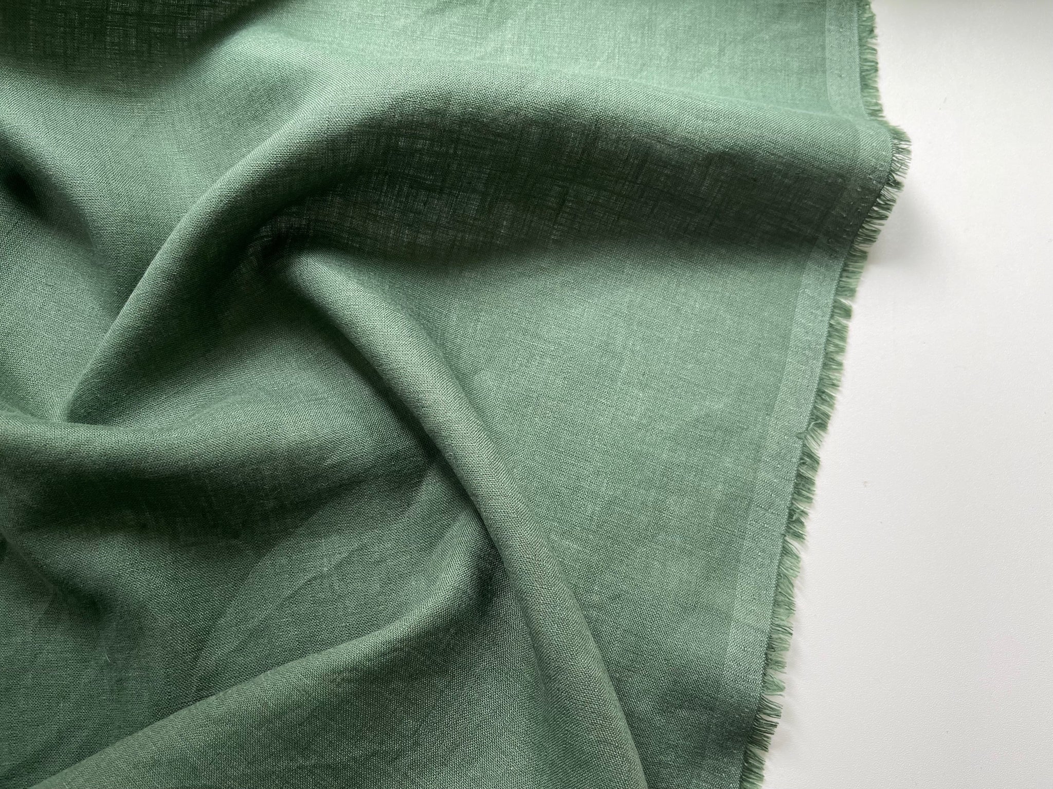 Deadstock Linen Fabric - Hunter Green