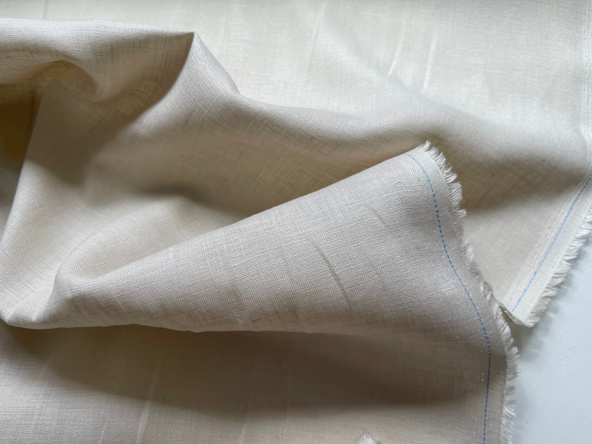 Deadstock Linen Fabric - Almond Milk