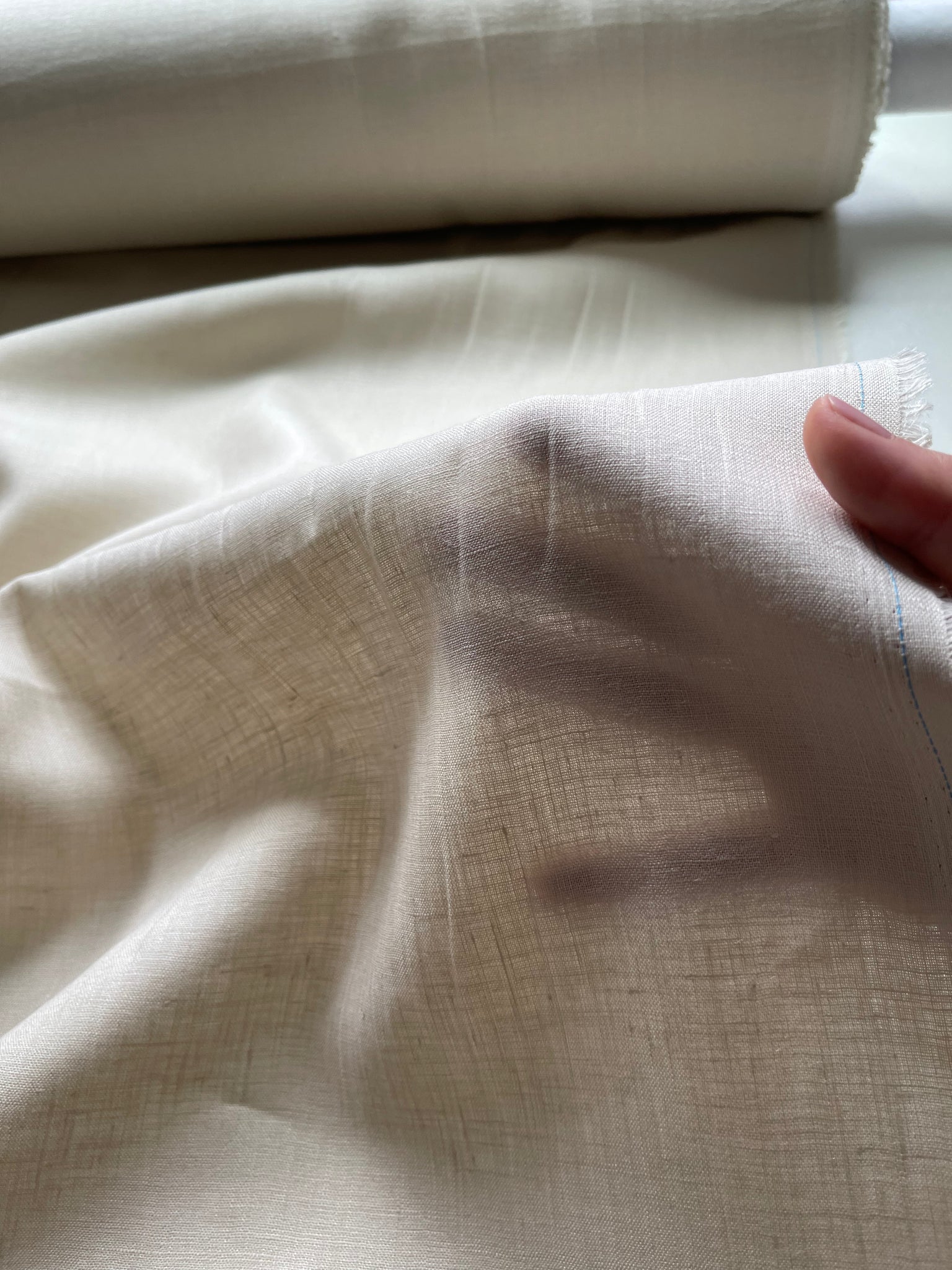 Deadstock Linen Fabric - Almond Milk