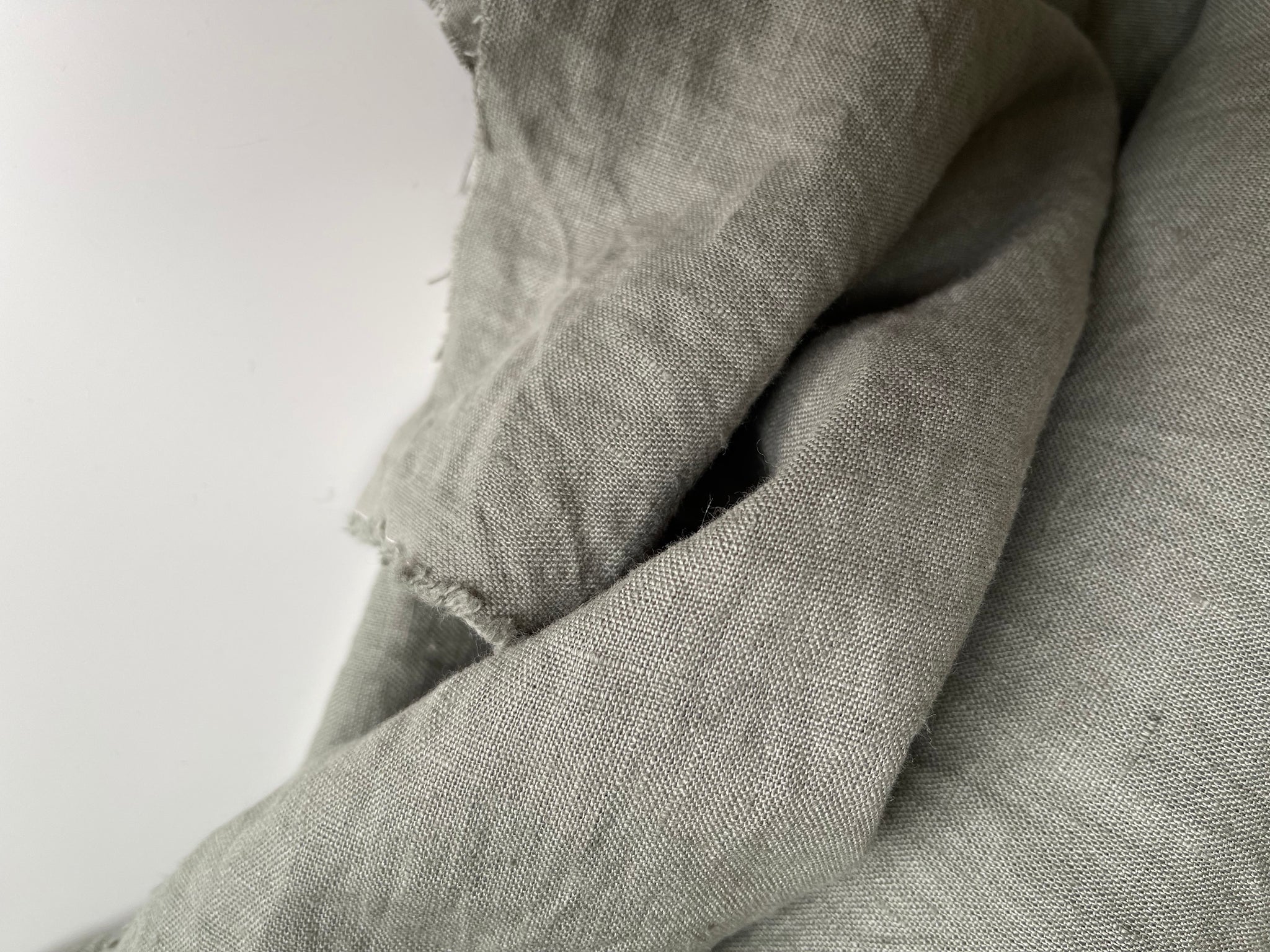 Washed Linen Fabric - Deep Sage
