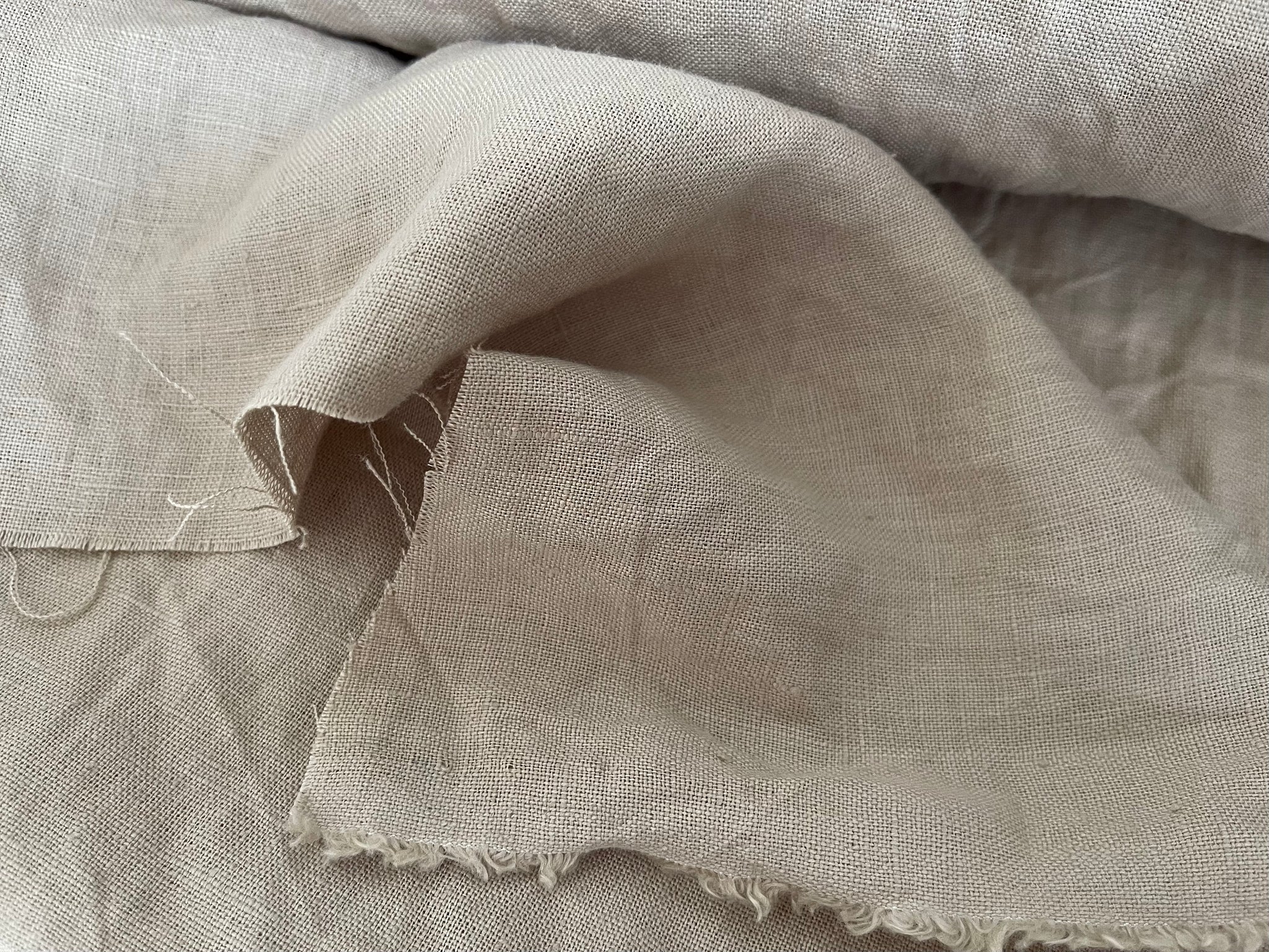 Washed Linen Fabric - Oatmeal Terra Textilia Washed Linen Fabric - Oatmeal Terra Textilia