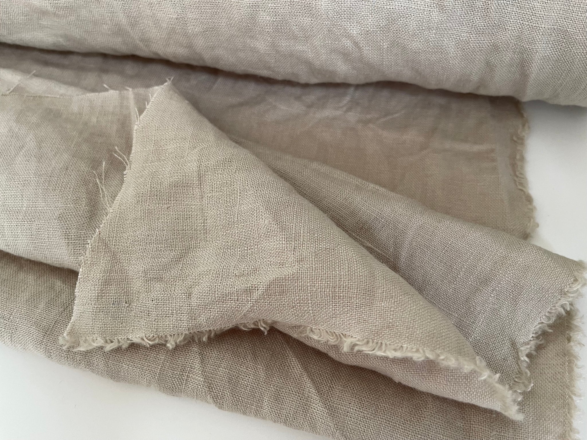 Oatmeal Linen Fabric - Washed