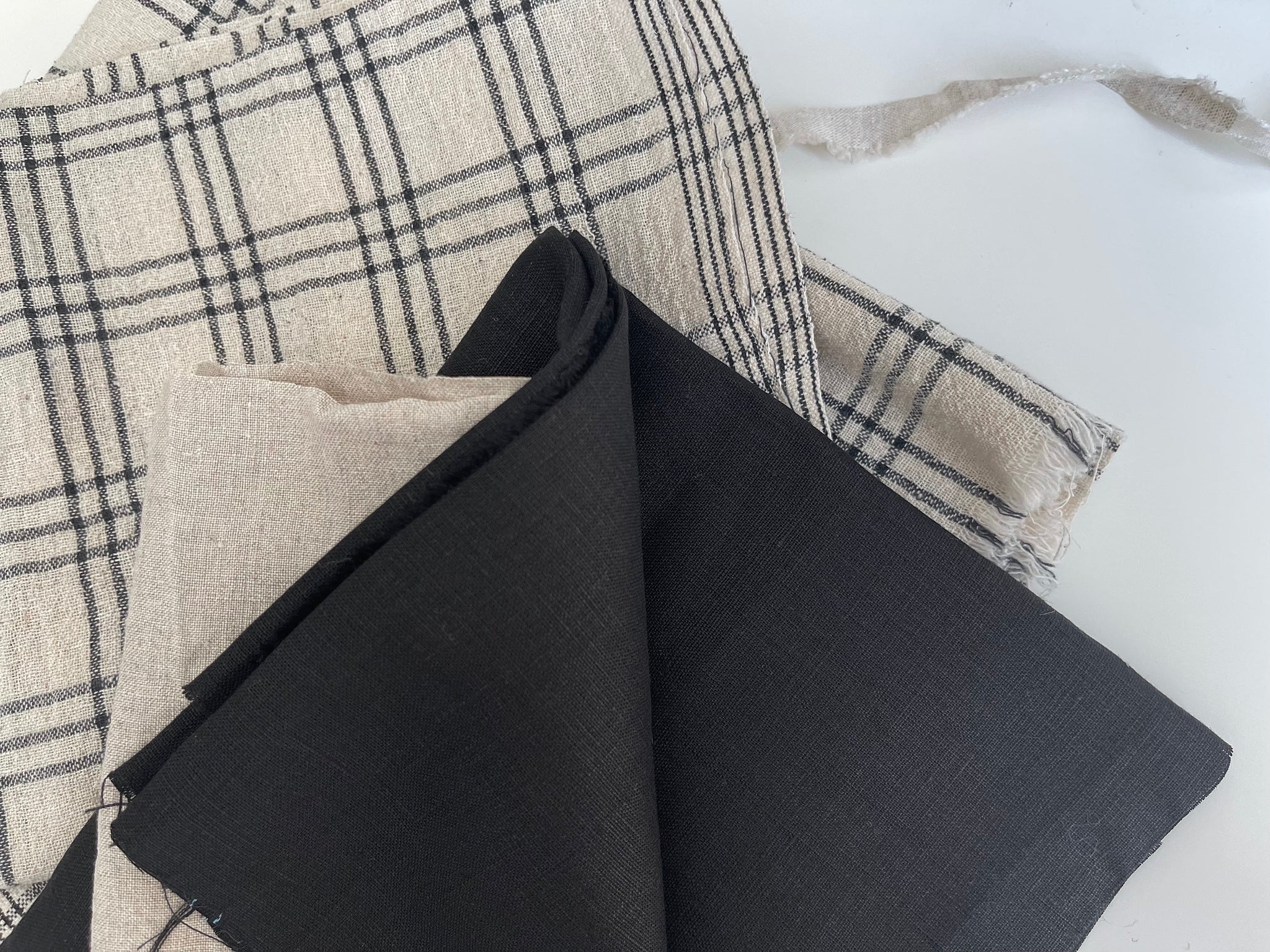 Fabric Remnants Bundle - Linen and Handwoven Cotton