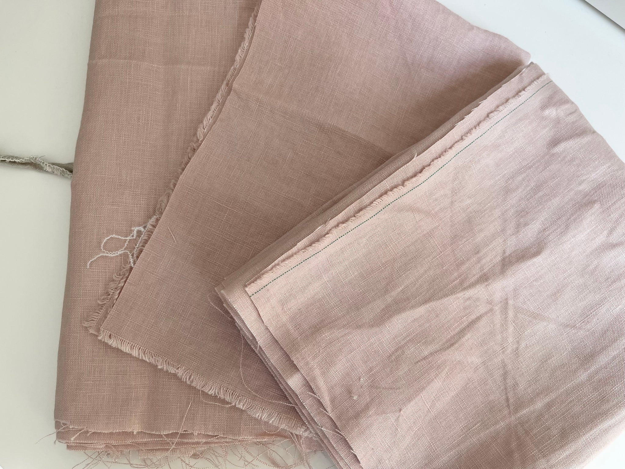 Linen Fabric Remnants - Dusty Rose