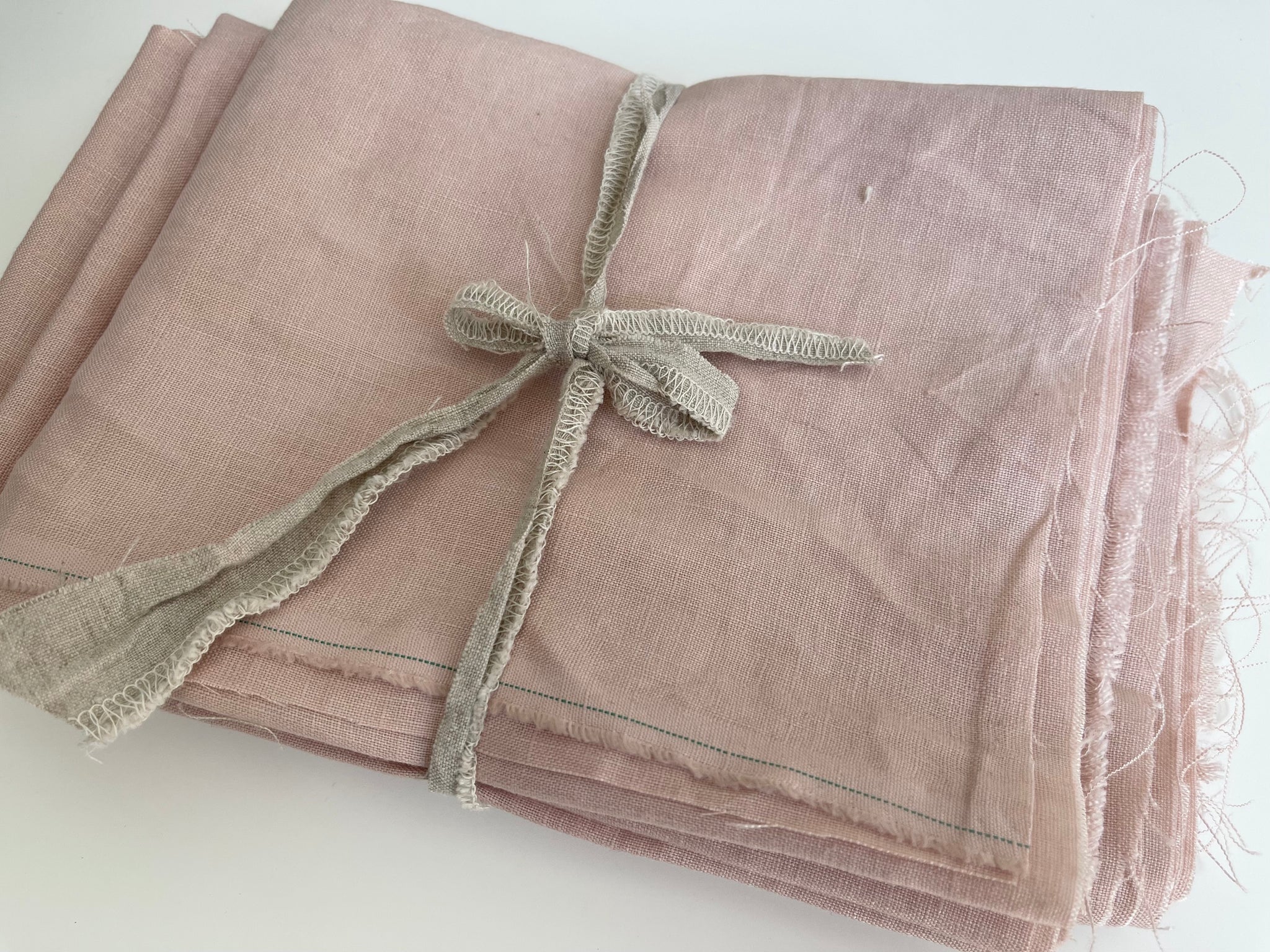 Linen Fabric Remnants - Dusty Rose