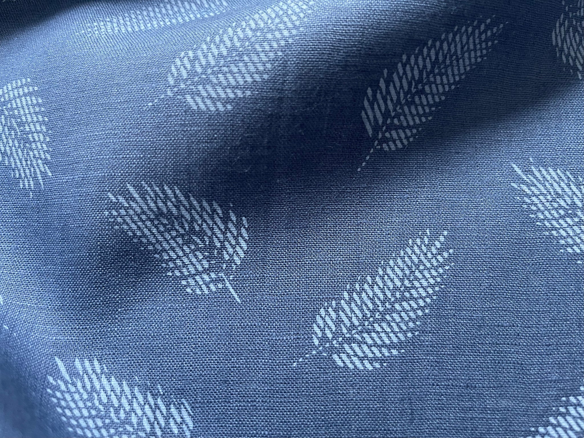 Deadstock Linen Fabric - Moonlight Blue Fern