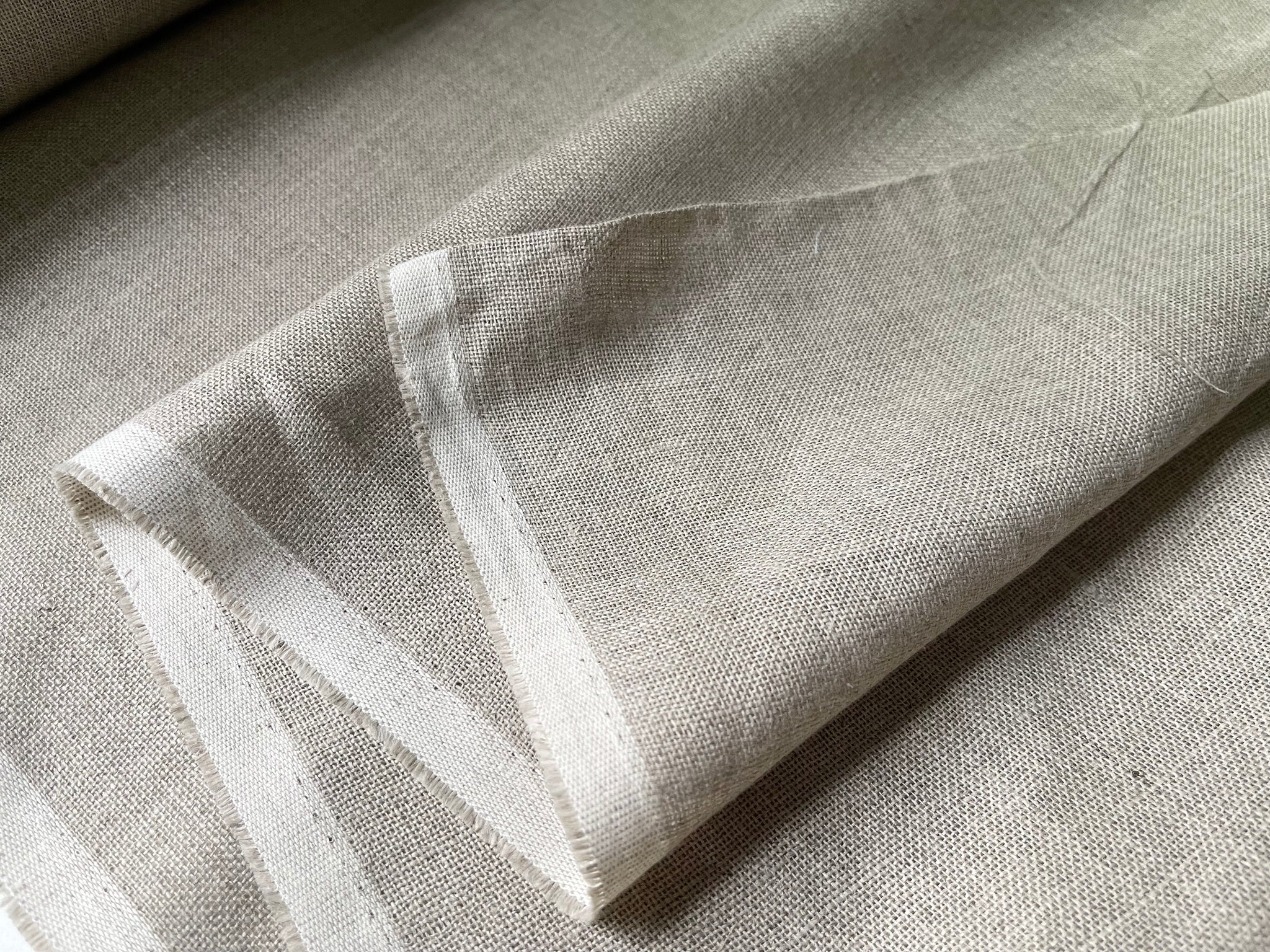 Deadstock Linen Fabric - Natural Undyed Loose Weave