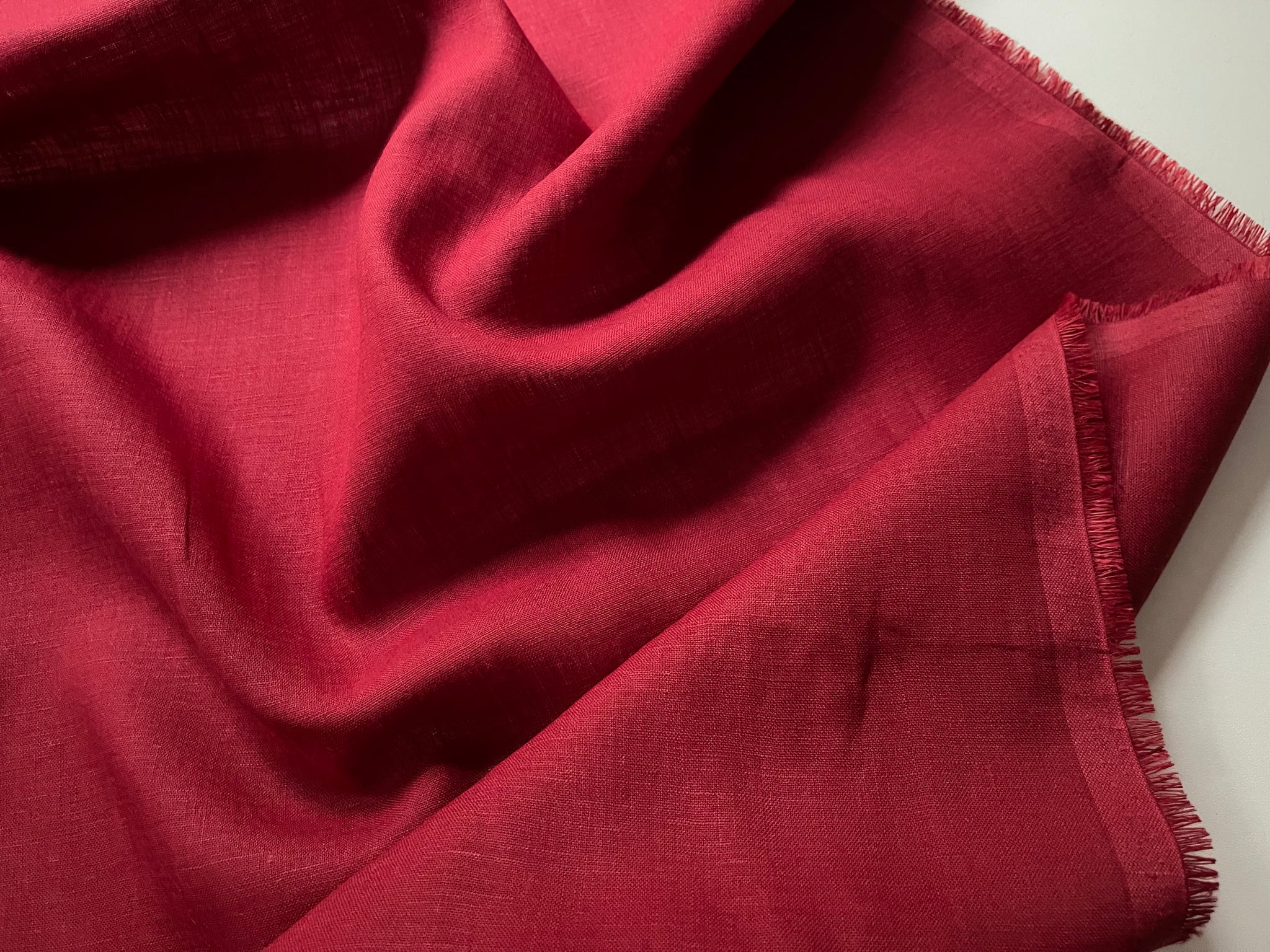 Deadstock Linen Fabric - Red