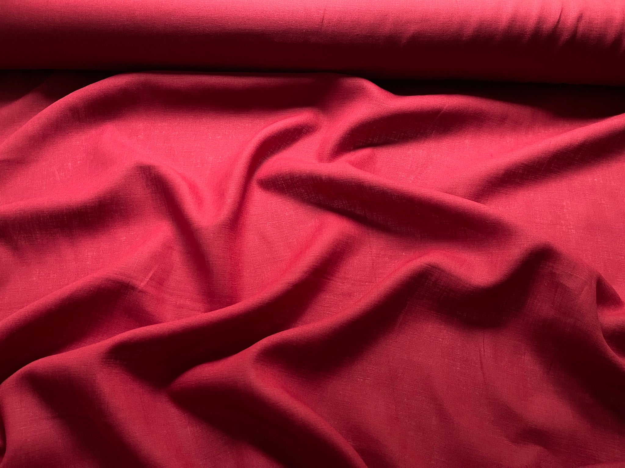 Deadstock Linen Fabric - Red