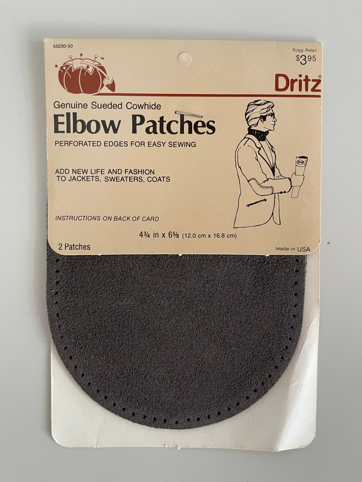 Vintage Dritz Genuine Sueded Cowhide Elbow Patches