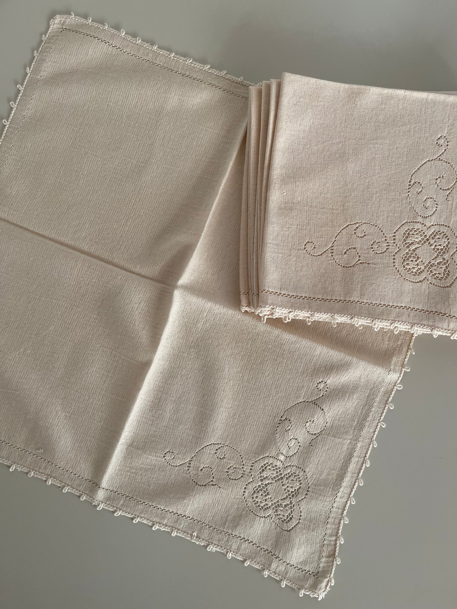 Vintage Set of 6 Crochet Napkins