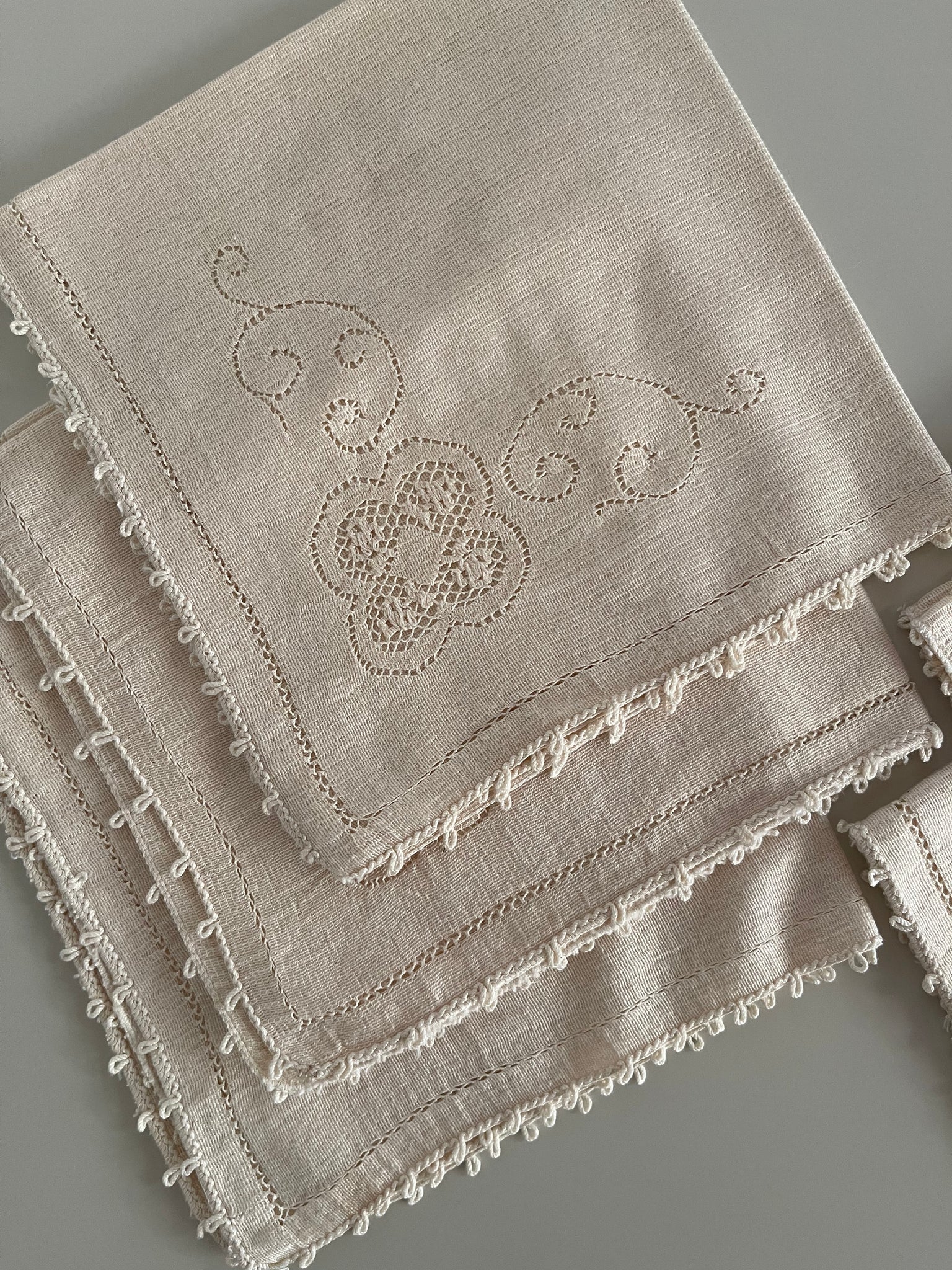 Vintage Set of 6 Crochet Napkins