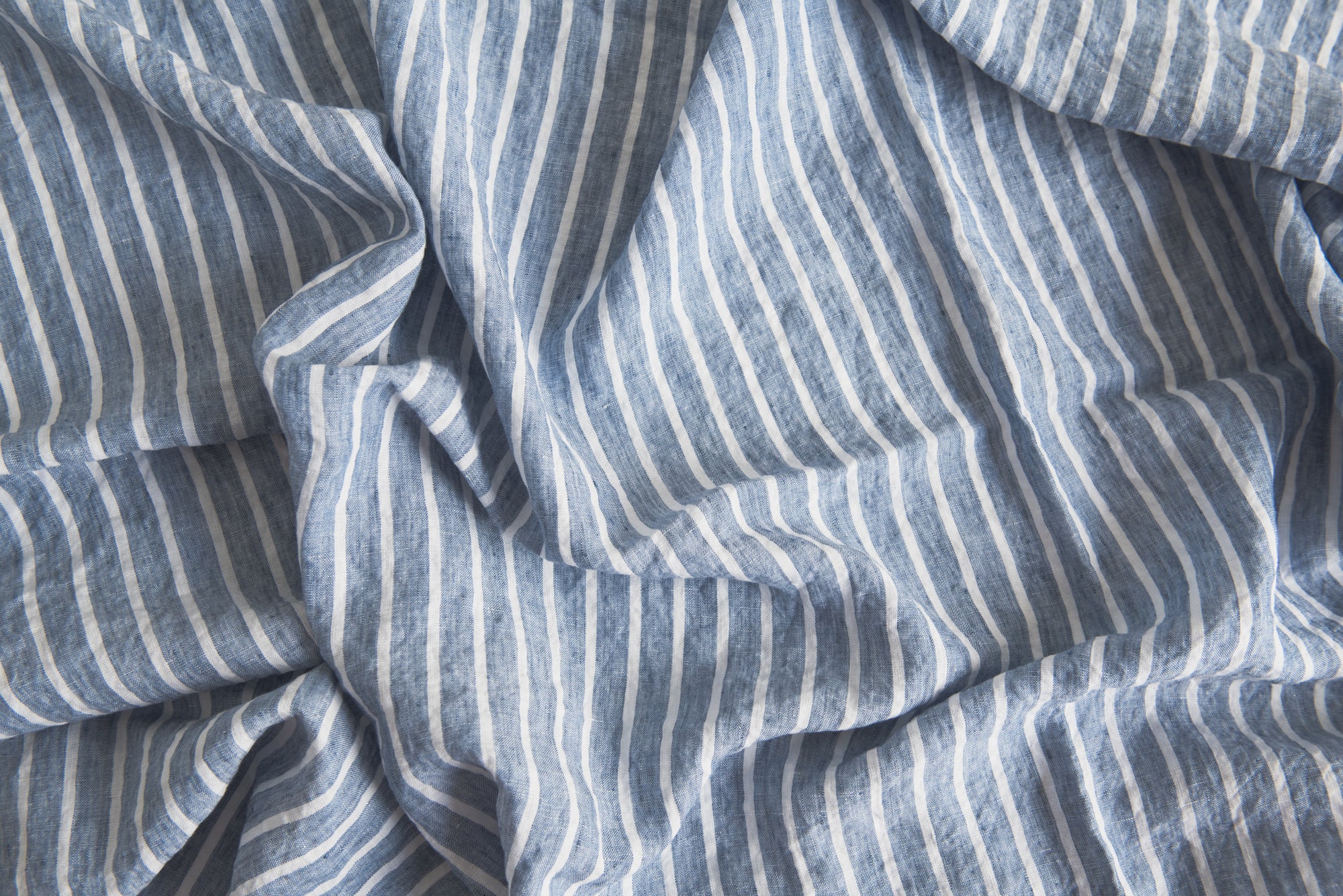Blue Striped Linen Fabric