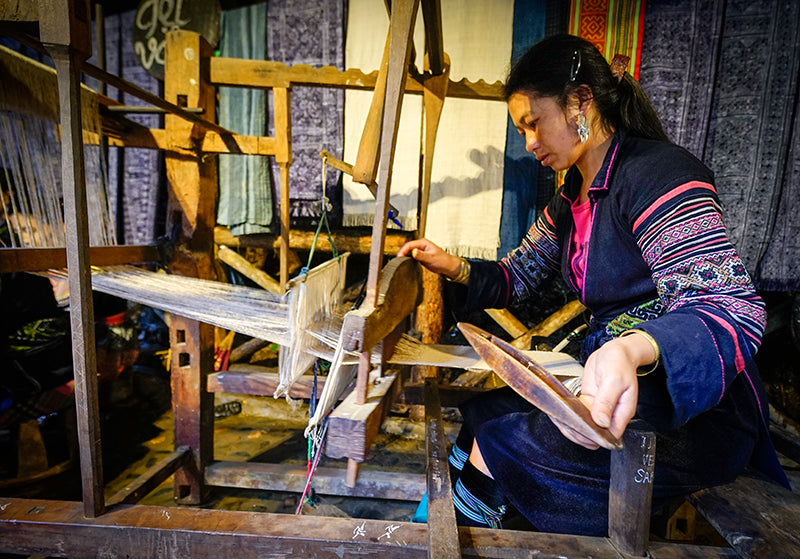 Organic Hmong Hill Tribe Handwoven Hemp Fabric - Natural Color