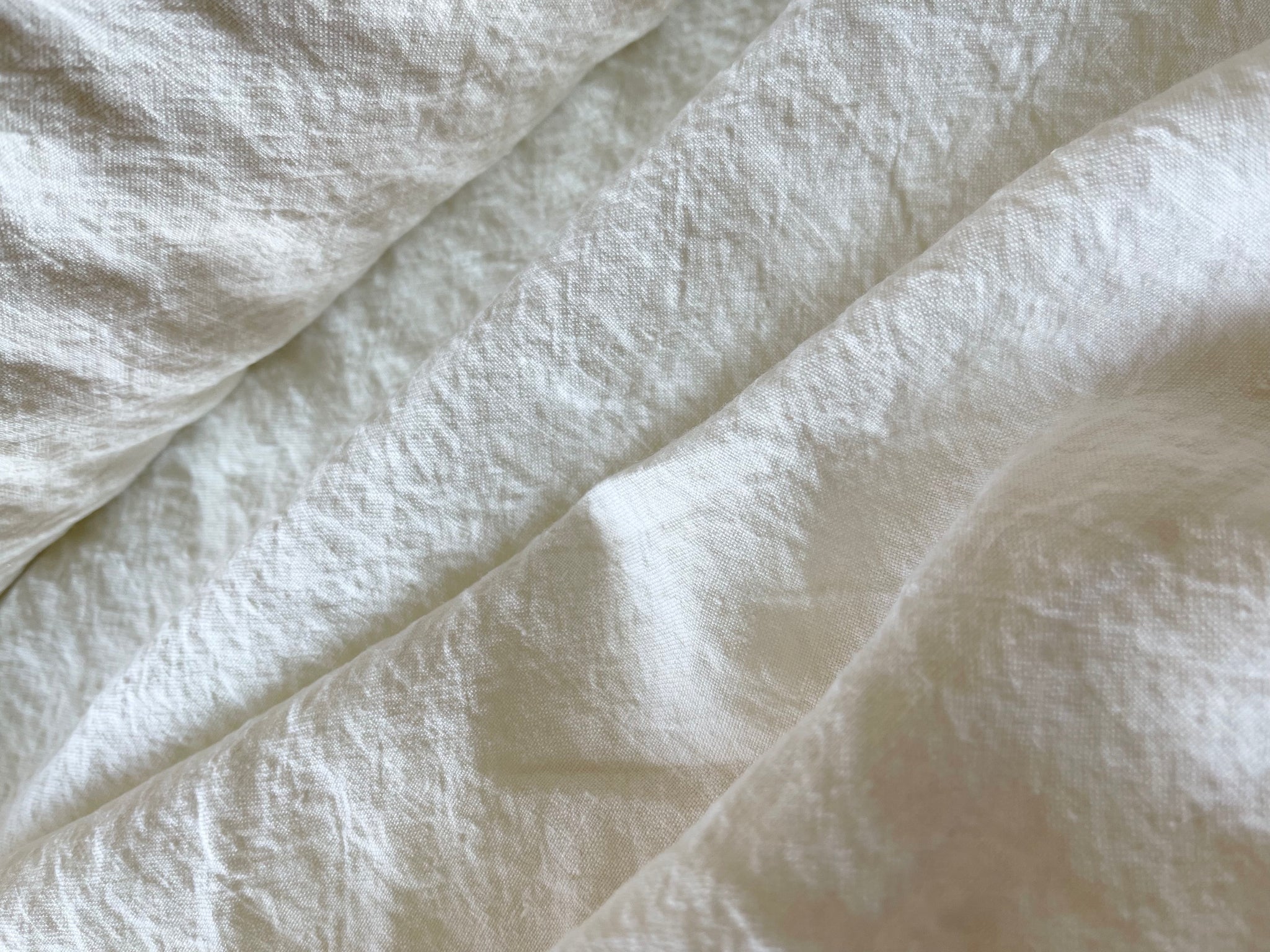 Ivory Linen Fabric - Stone Washed