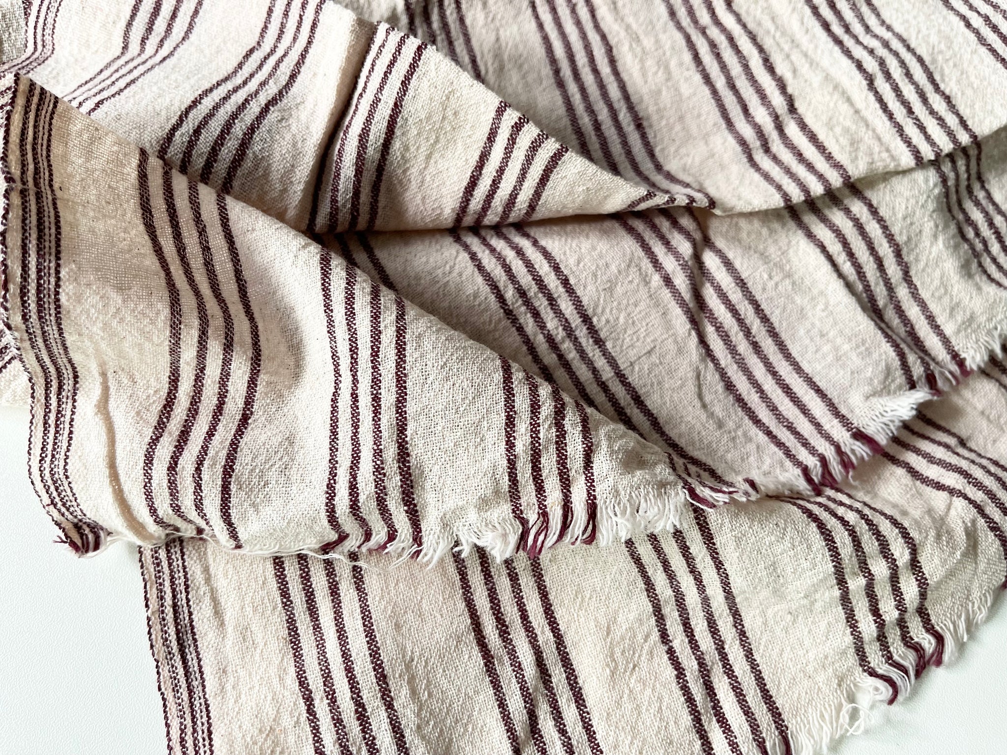 Handwoven Cotton Fabric - Earthy Stripe