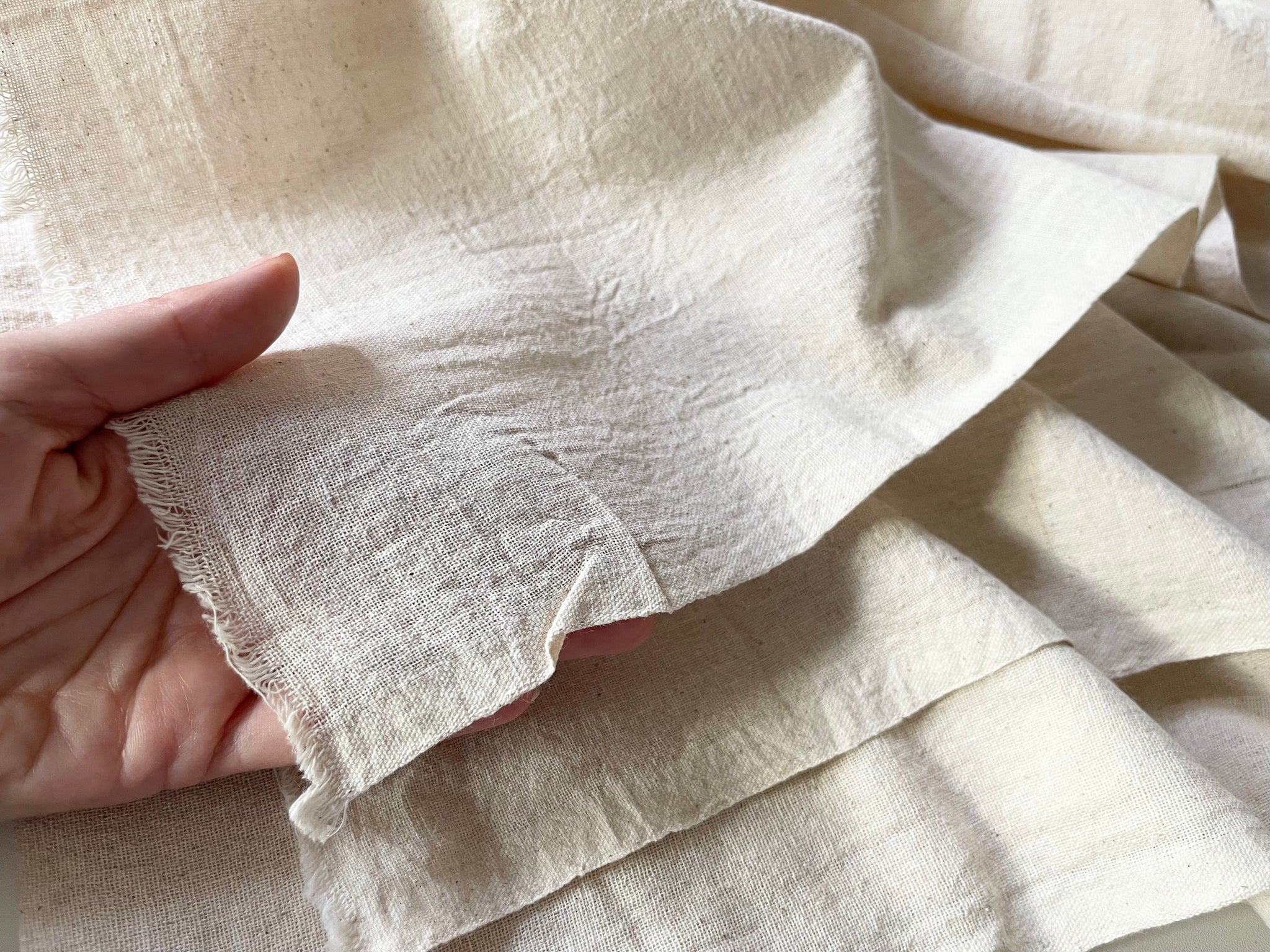 Handwoven Cotton Fabric - Natural Unbleached