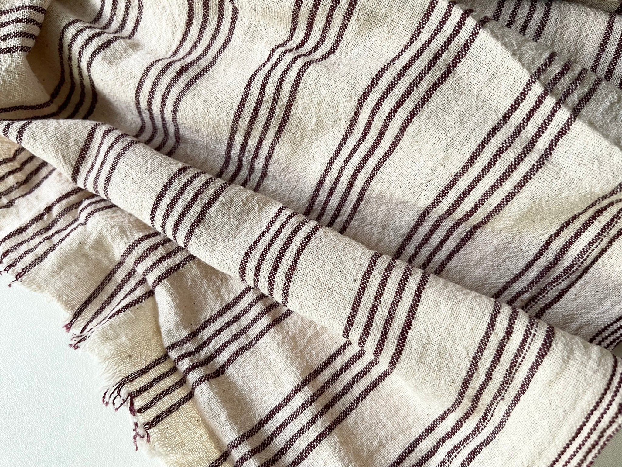 Handwoven Cotton Fabric - Earthy Stripe