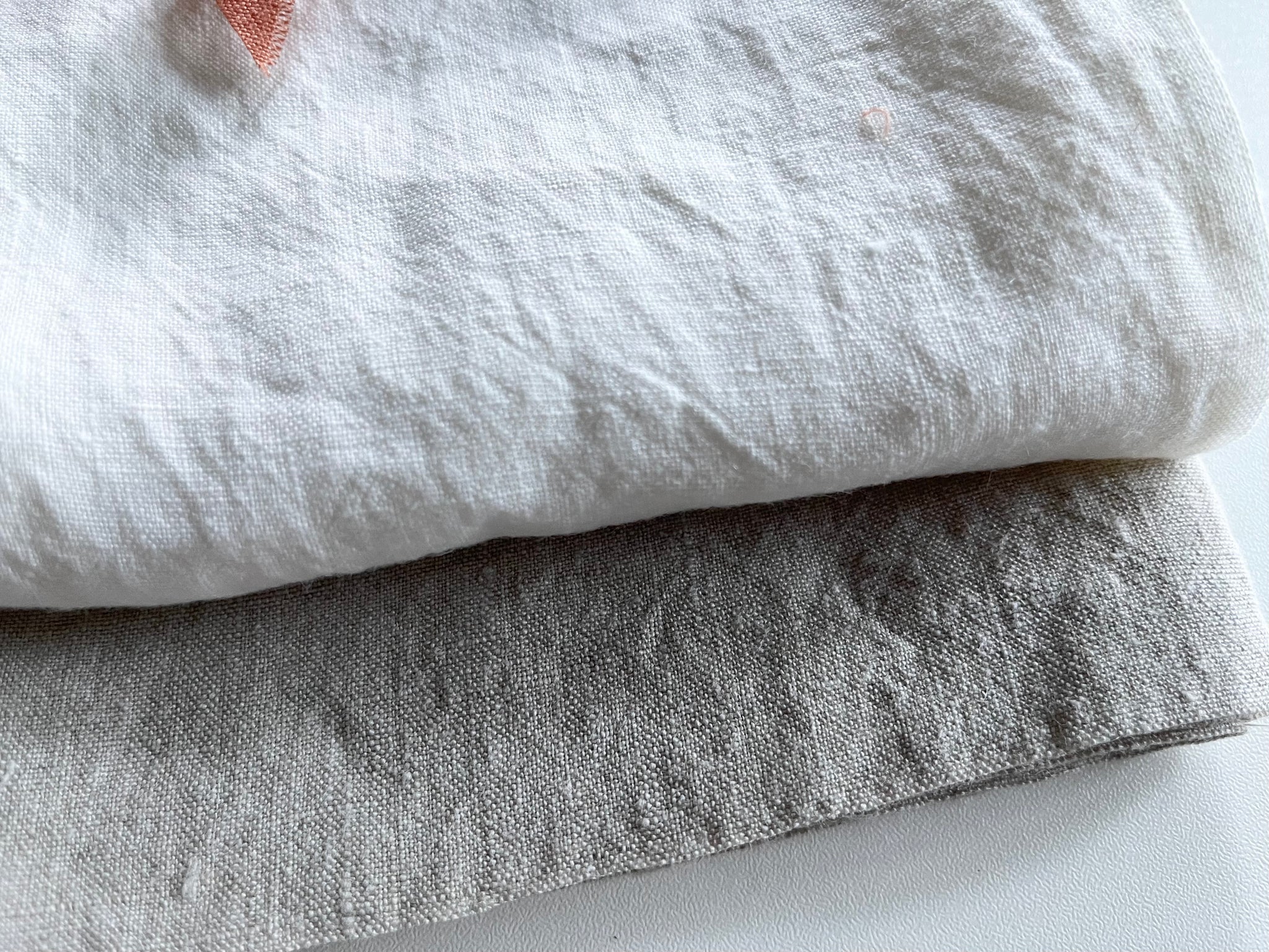 Linen Fabric Remnants - Natural and Ivory