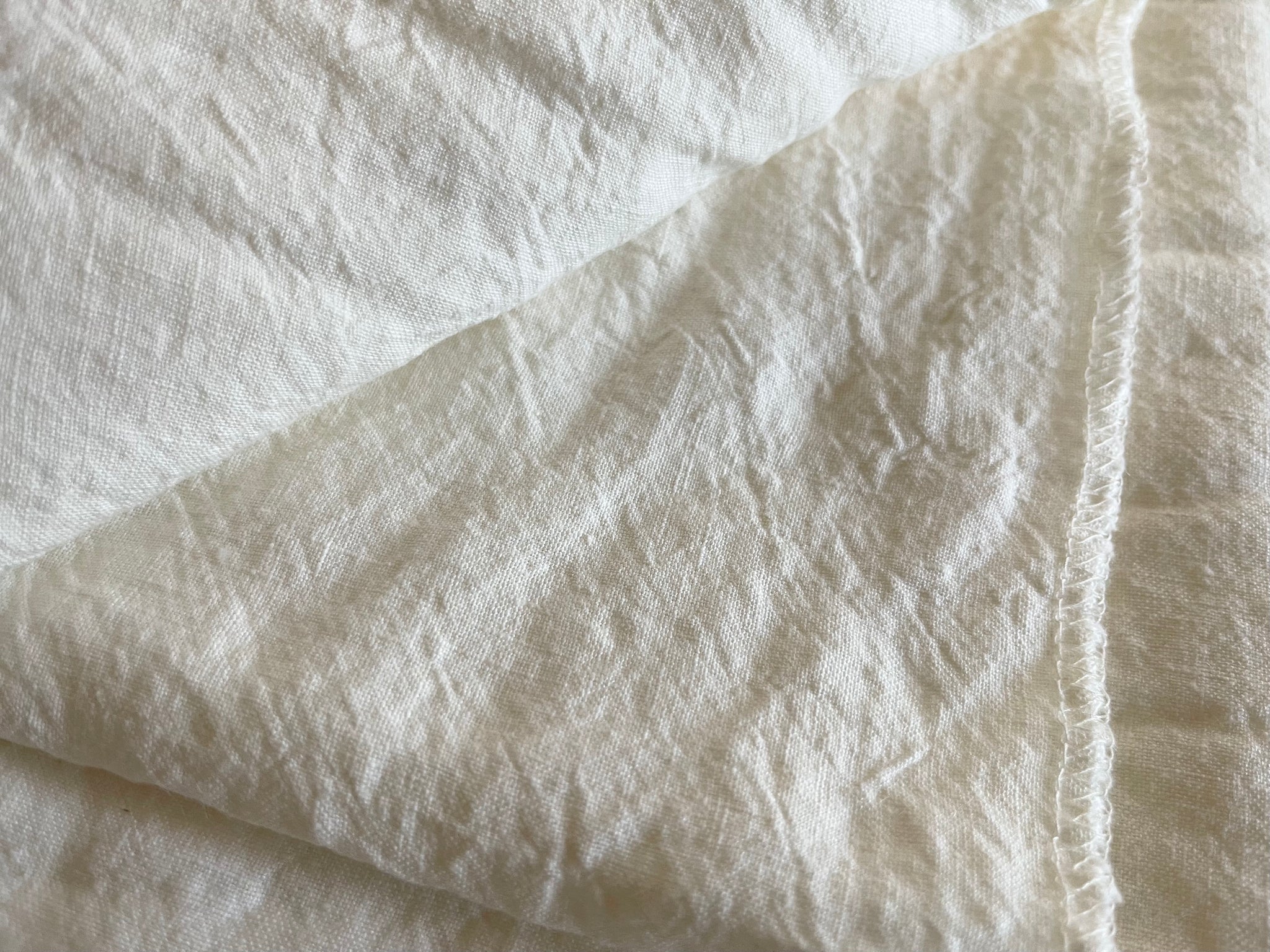 Linen Fabric Remnants - Ivory Stone Washed
