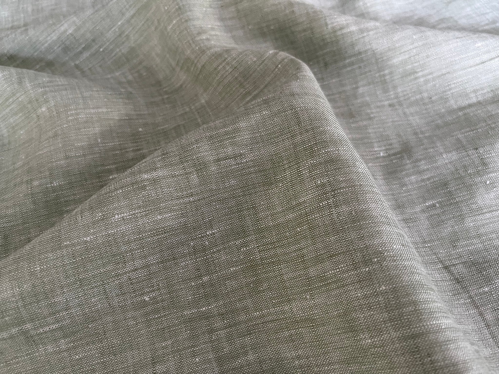 Deadstock Linen Fabric - Sage Green Melange