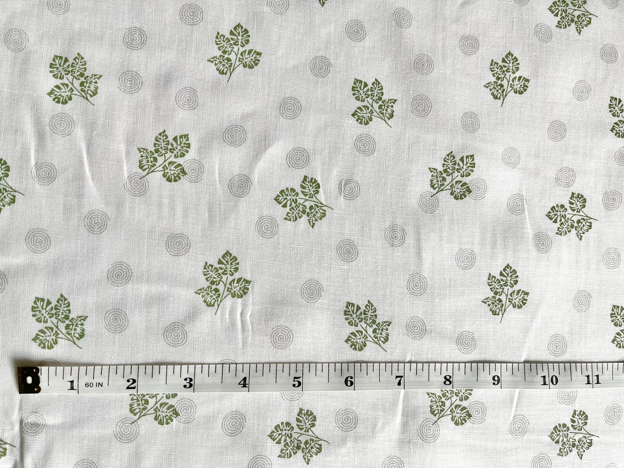 Deadstock Linen Fabric - Tropical Leaf