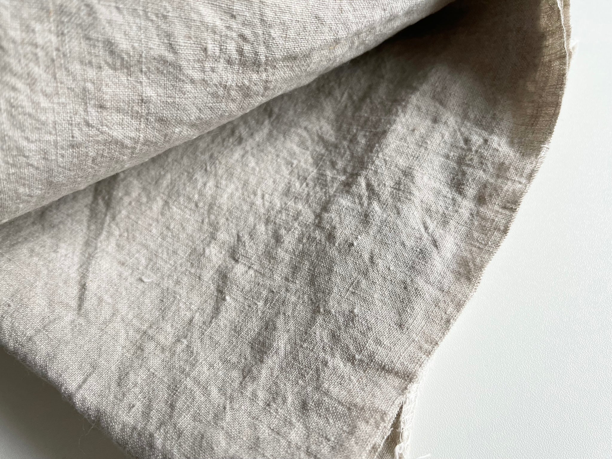 Linen Fabric Remnants - Natural Stone Washed