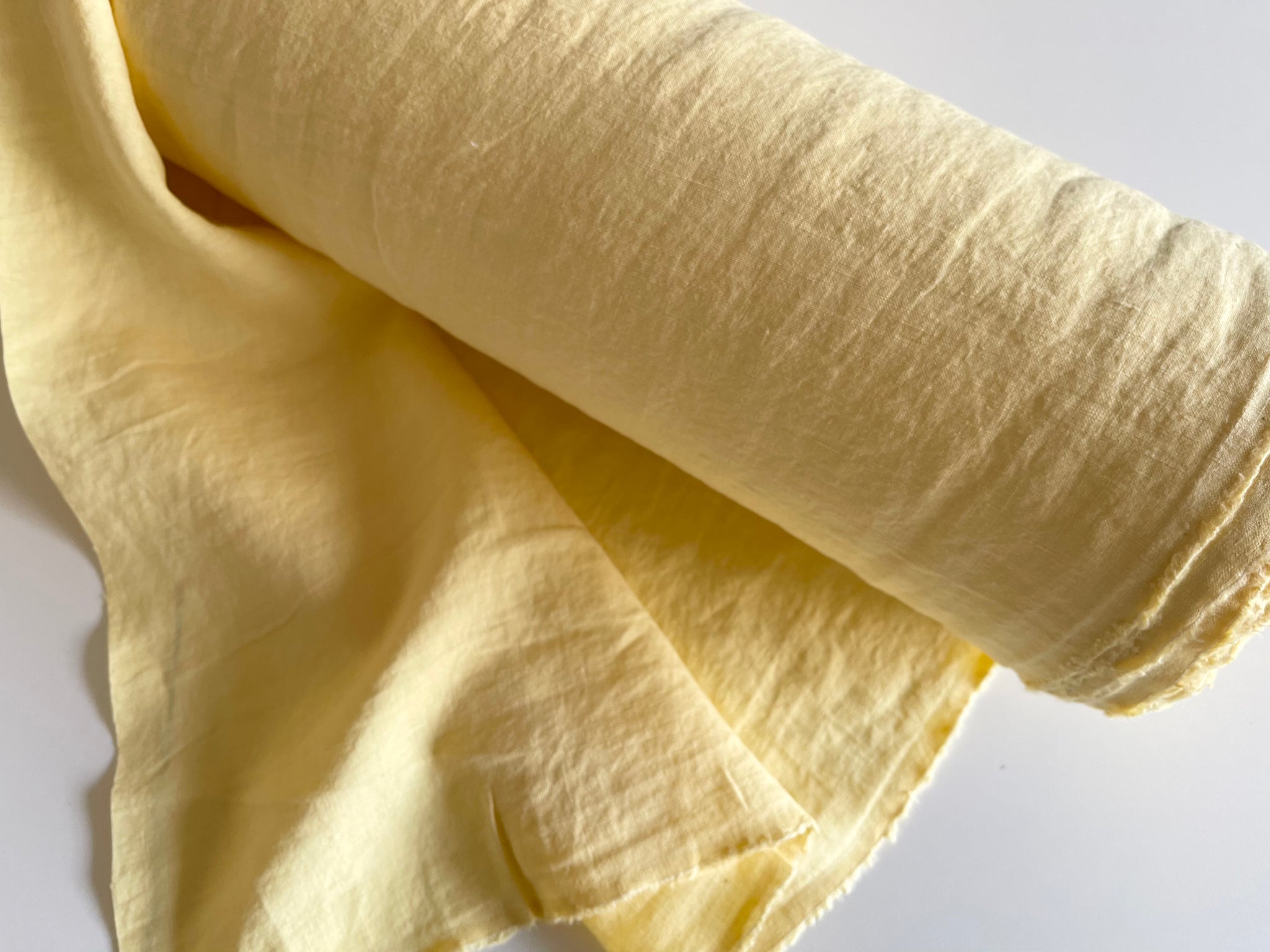 Yellow Linen Fabric - Stone Washed Super Soft