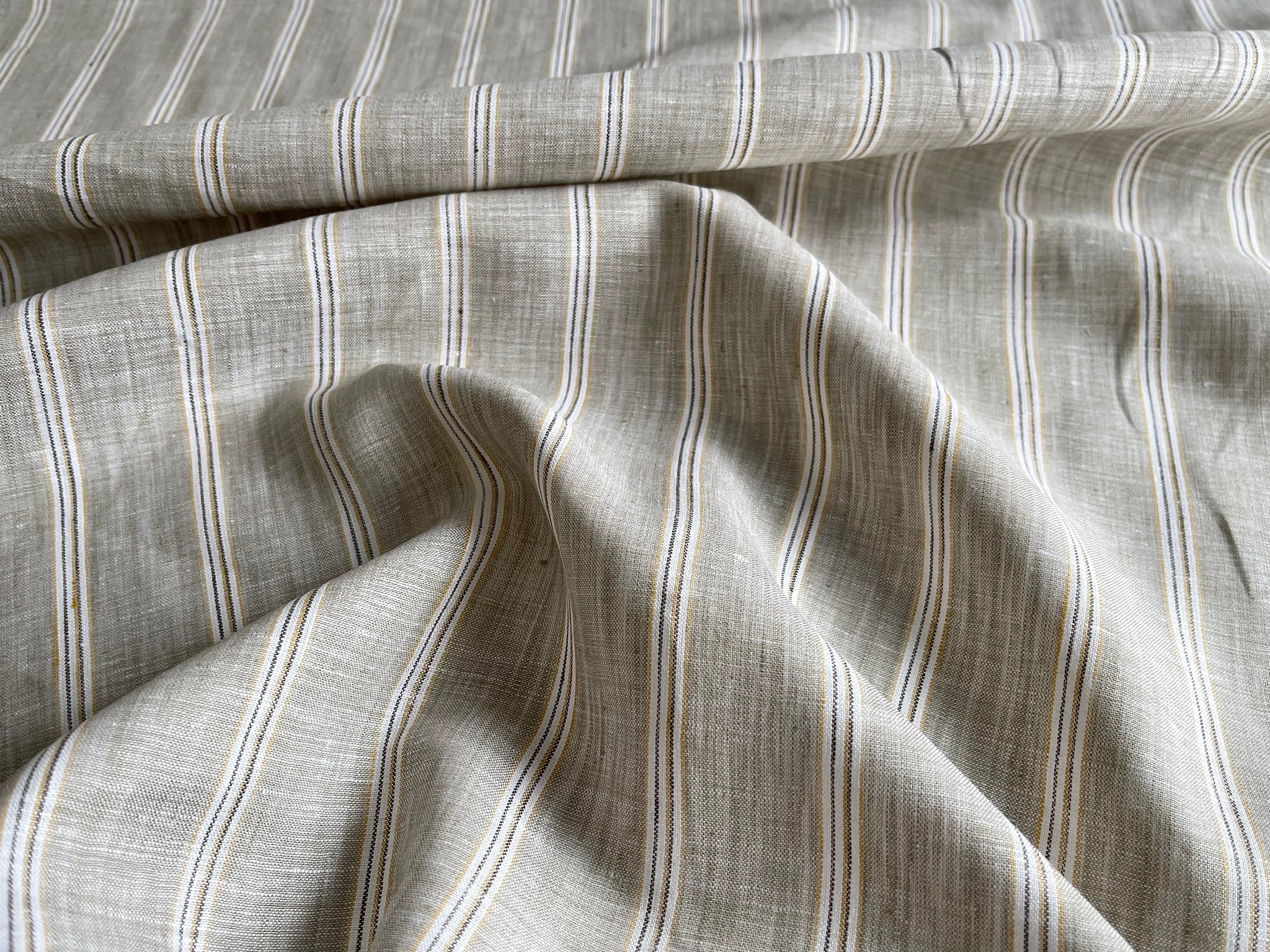 Deadstock Linen Fabric - Stripe Multi
