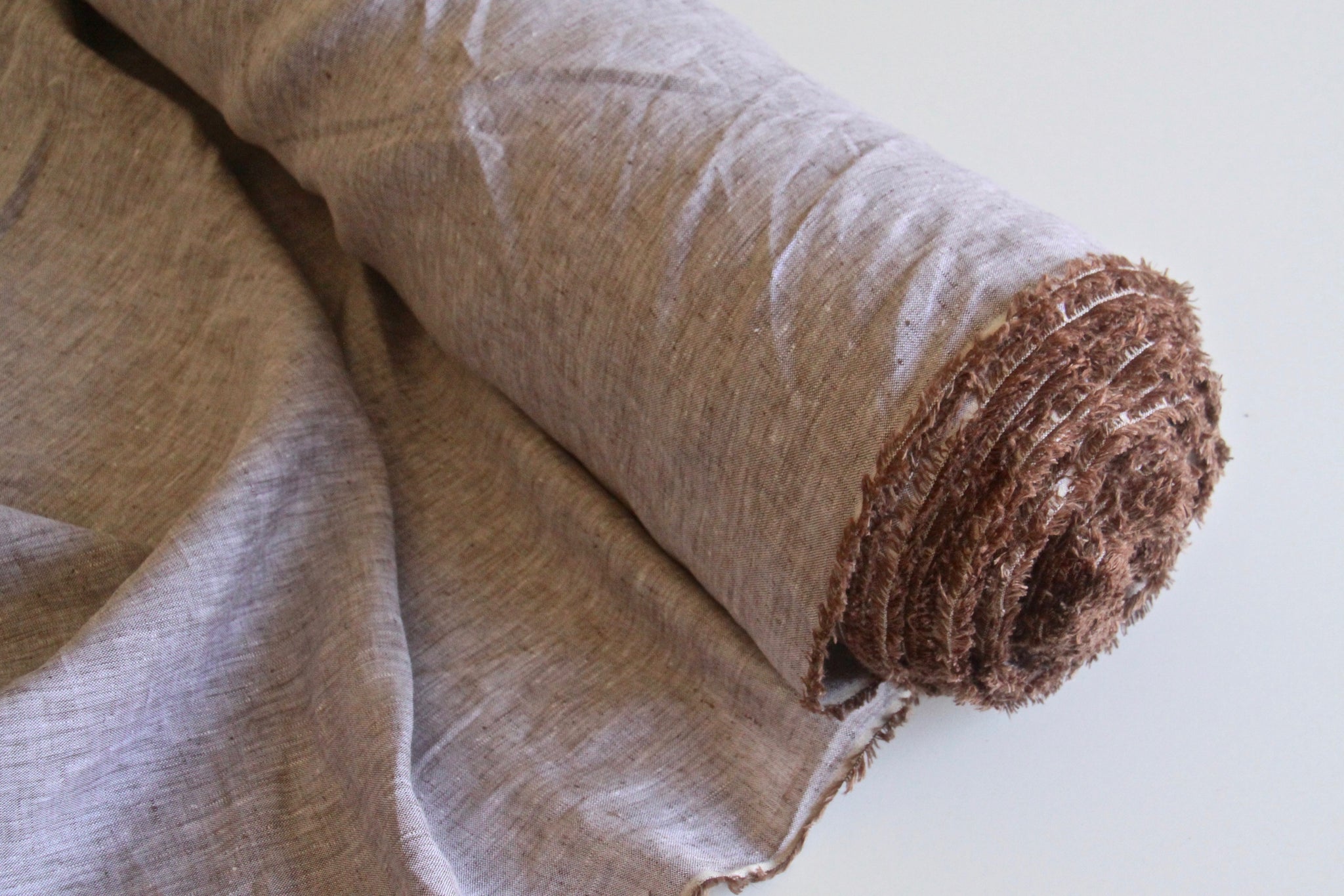 Brown Chambray Linen Fabric