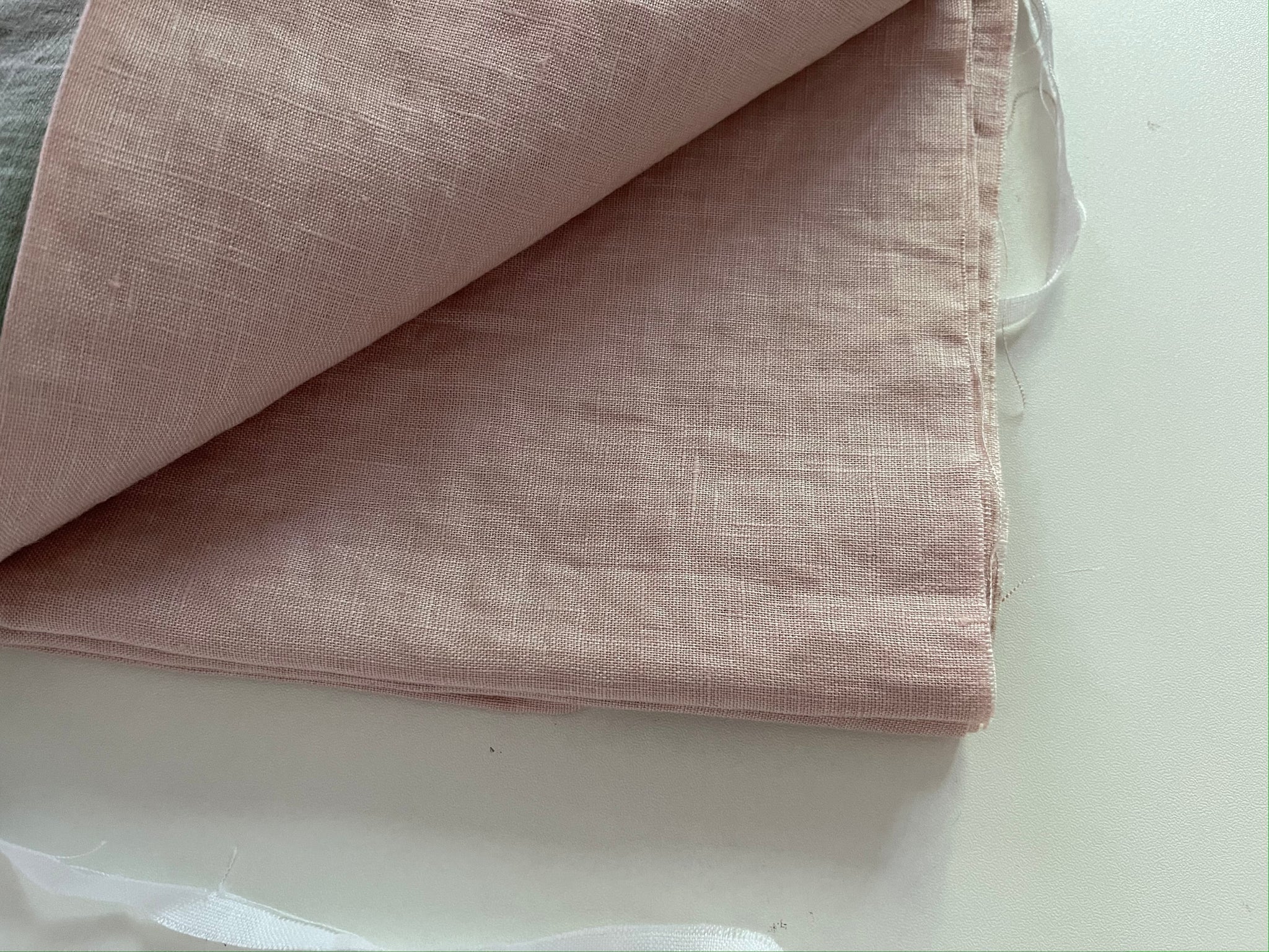 Linen Fabric Remnants - Sage Green, Dusty Rose, Desert Clay