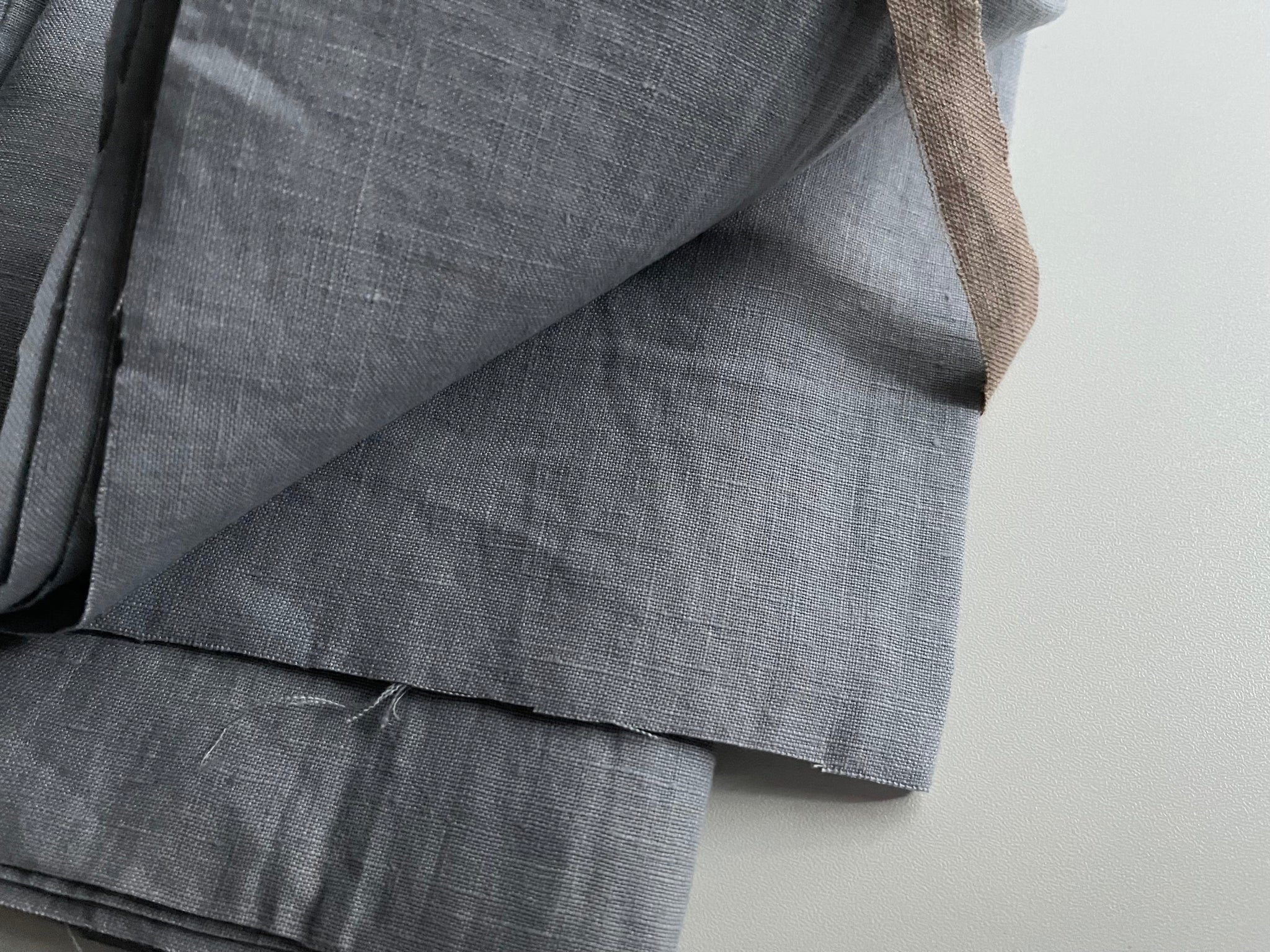 Linen Fabric Remnants - Bluish Grey