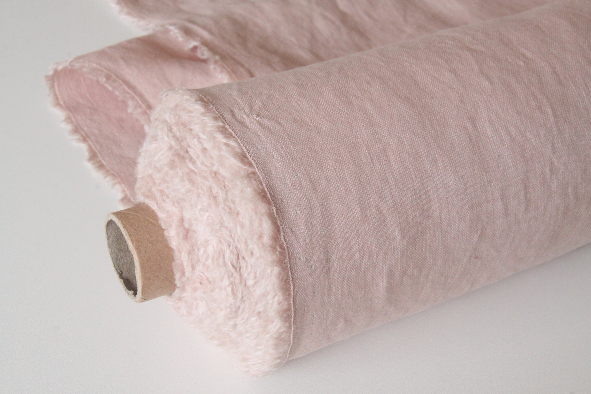 Dusty Rose Linen Fabric - Softened