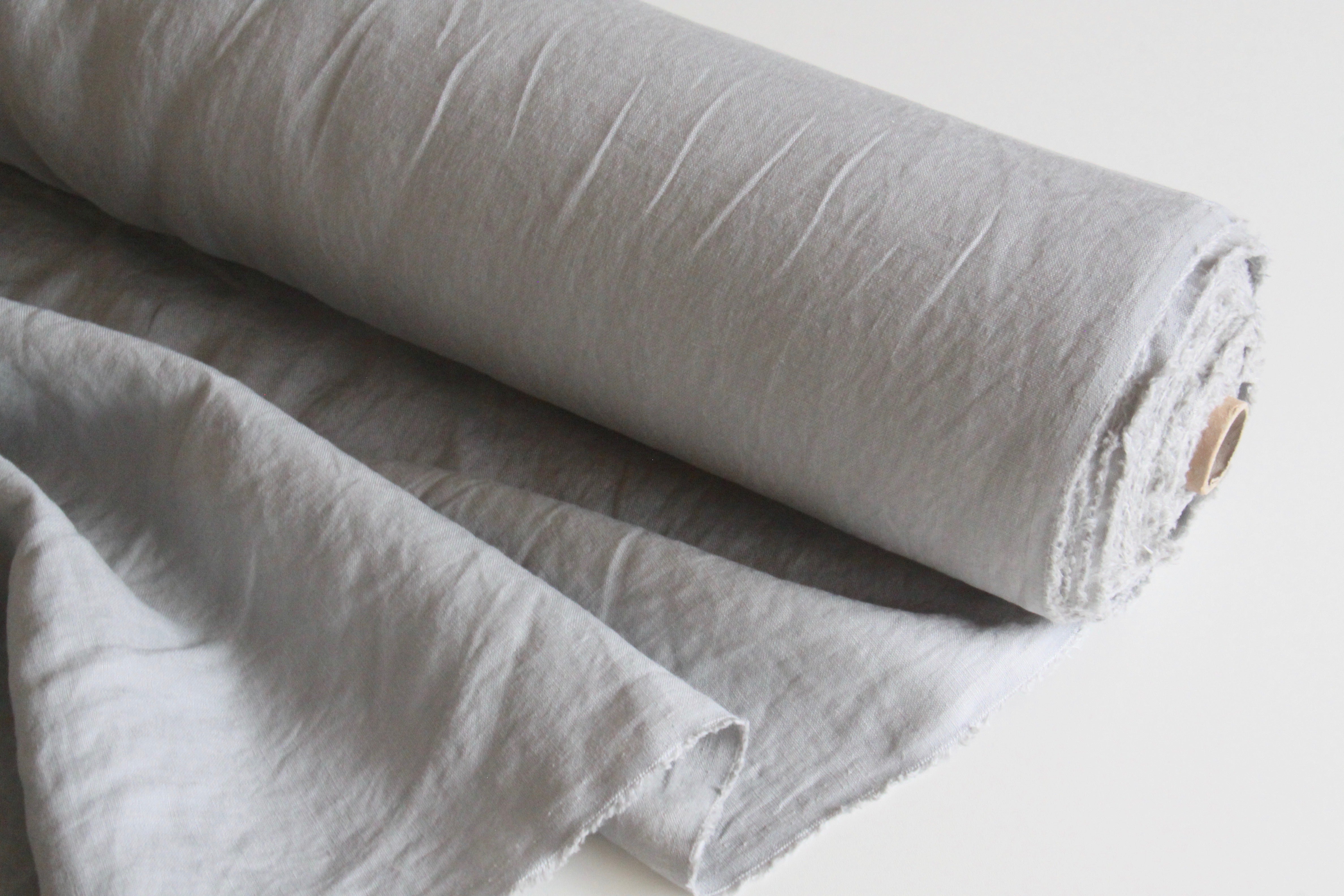 Grey Linen Fabric - Softened  Terra Textilia