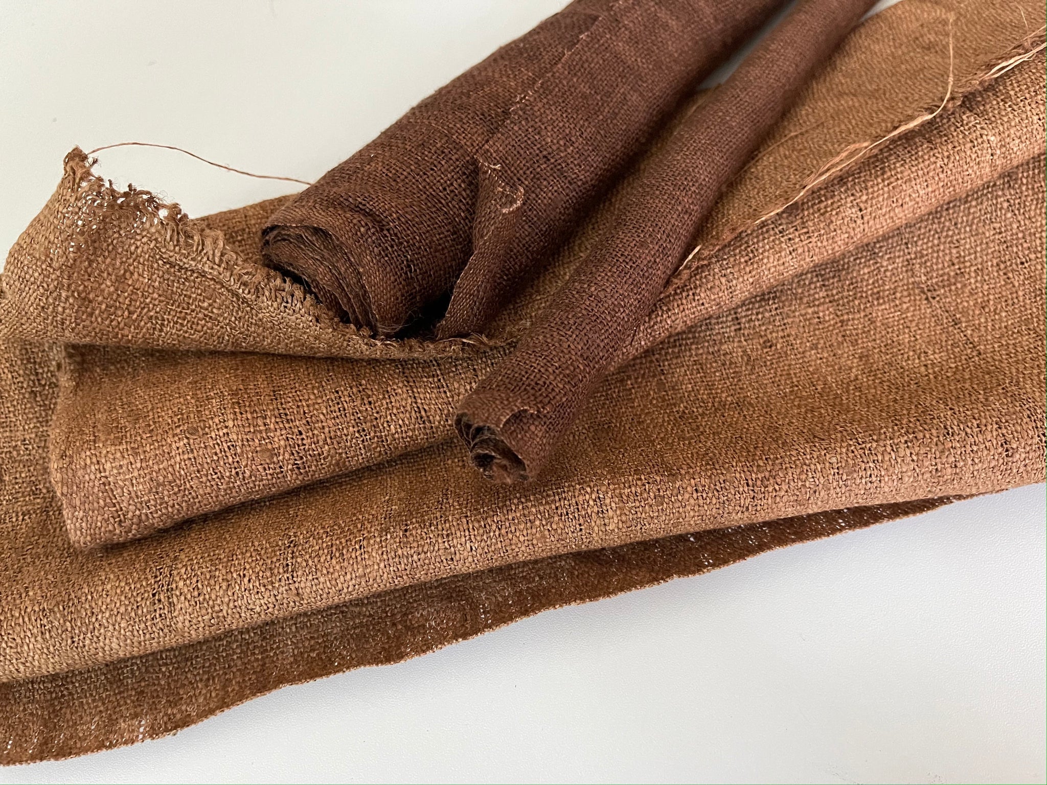 Organic Handwoven Hemp Fabric Bundle - Brown
