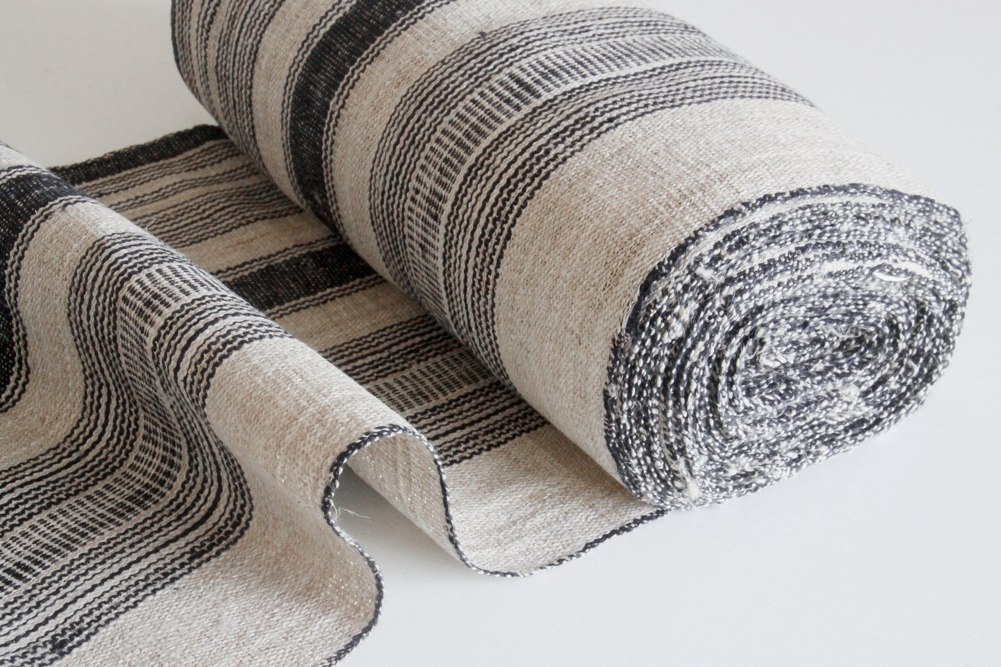 Organic Hmong Hill Tribe Handwoven Hemp Fabric - Natural and Black Str –  Terra Textilia
