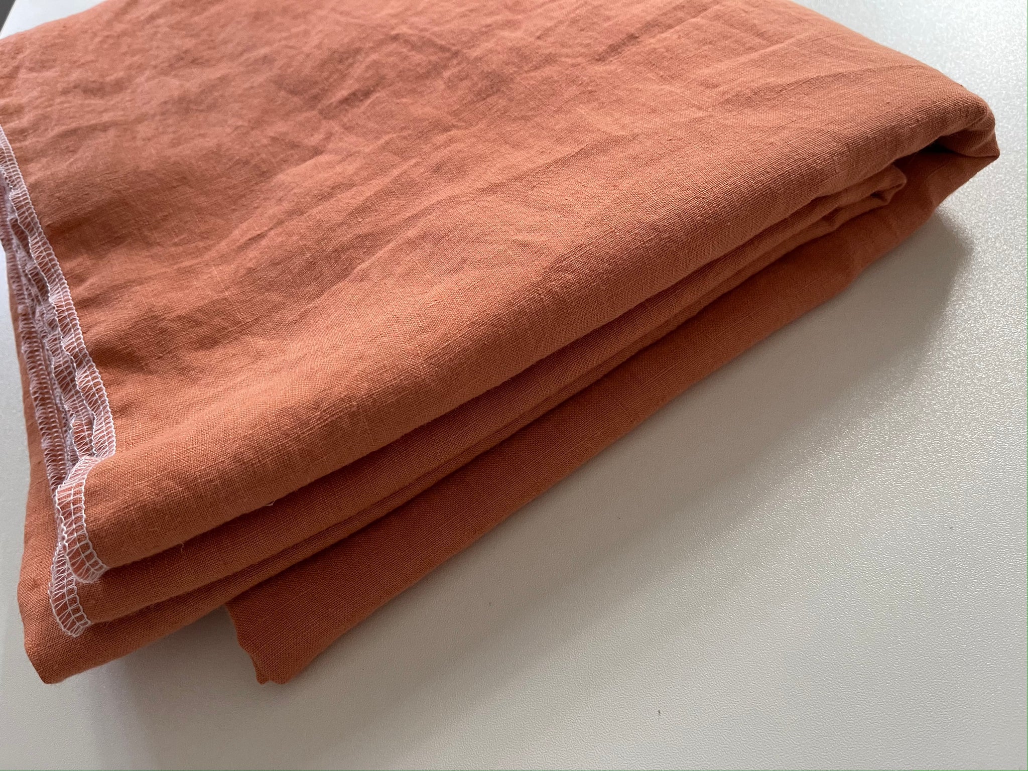 3 Yards Deadstock Linen Fabric - Terracotta