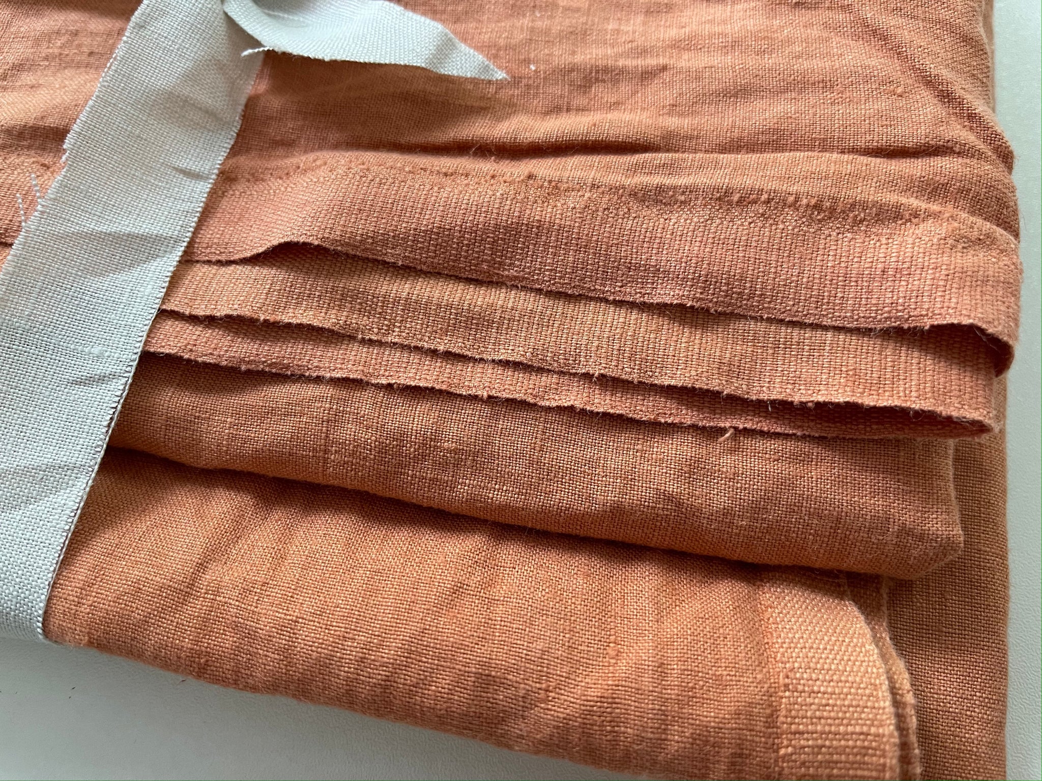 Linen Fabric Remnants - Terracotta