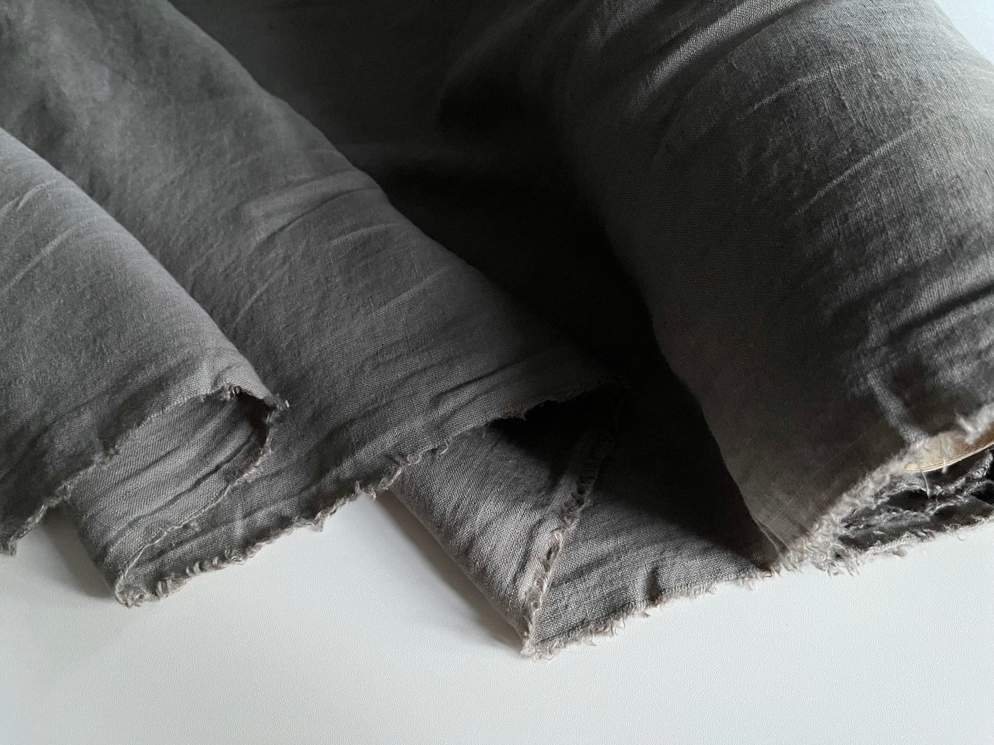 Steeple Gray Linen Fabric - Softened