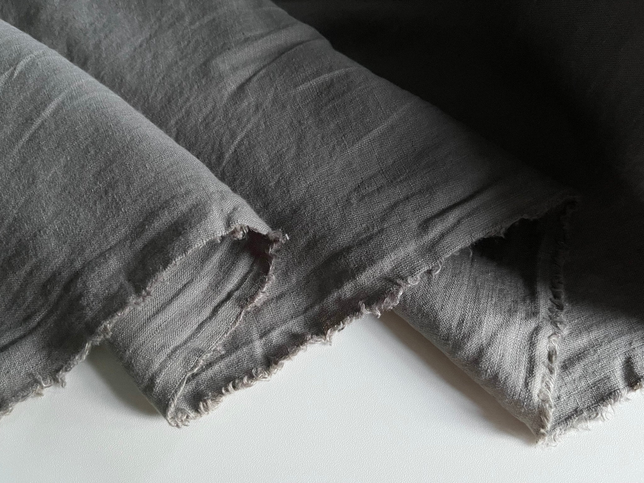 Steeple Gray Linen Fabric - Softened