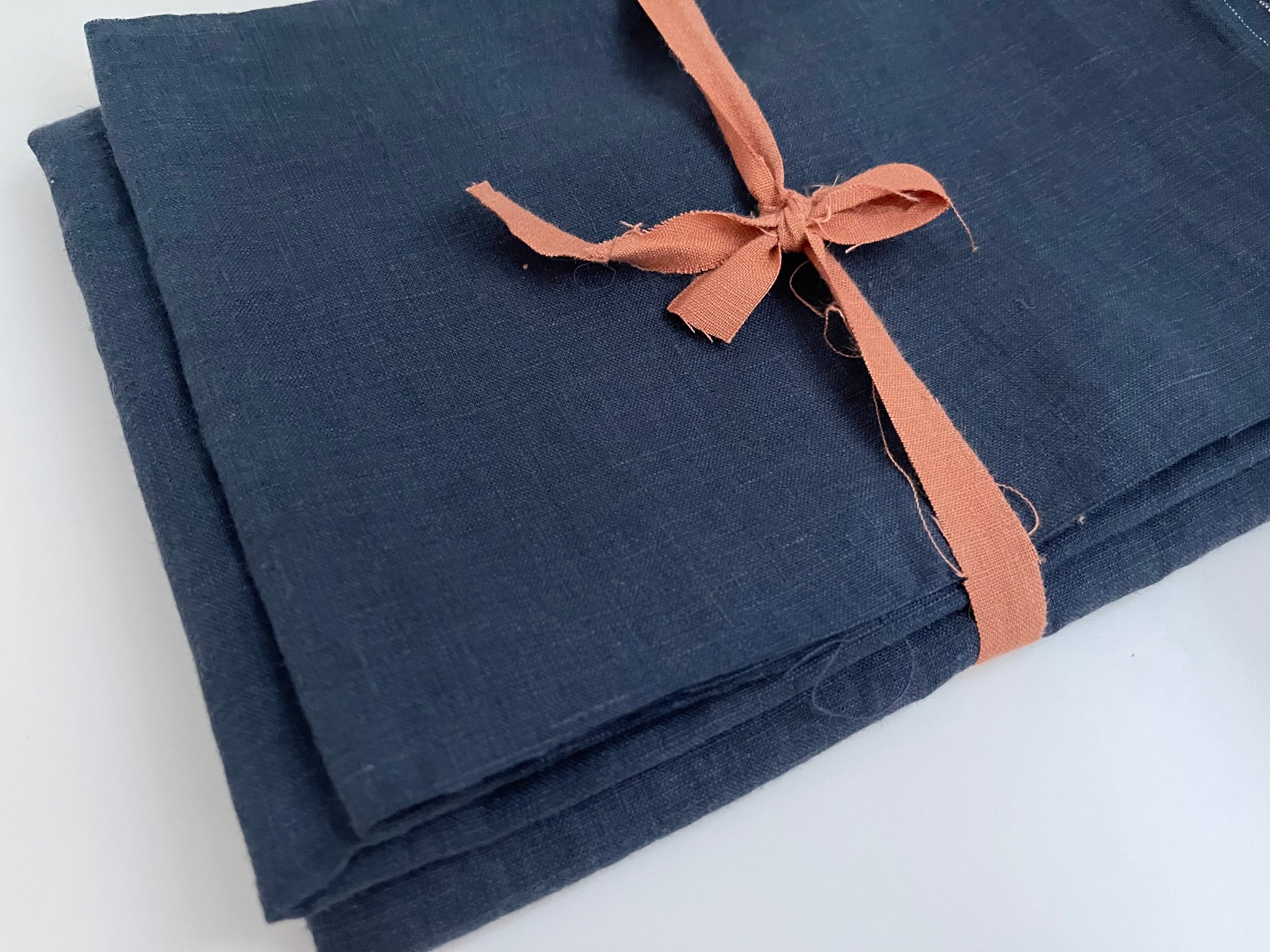 Linen Fabric Remnants - Navy Blue