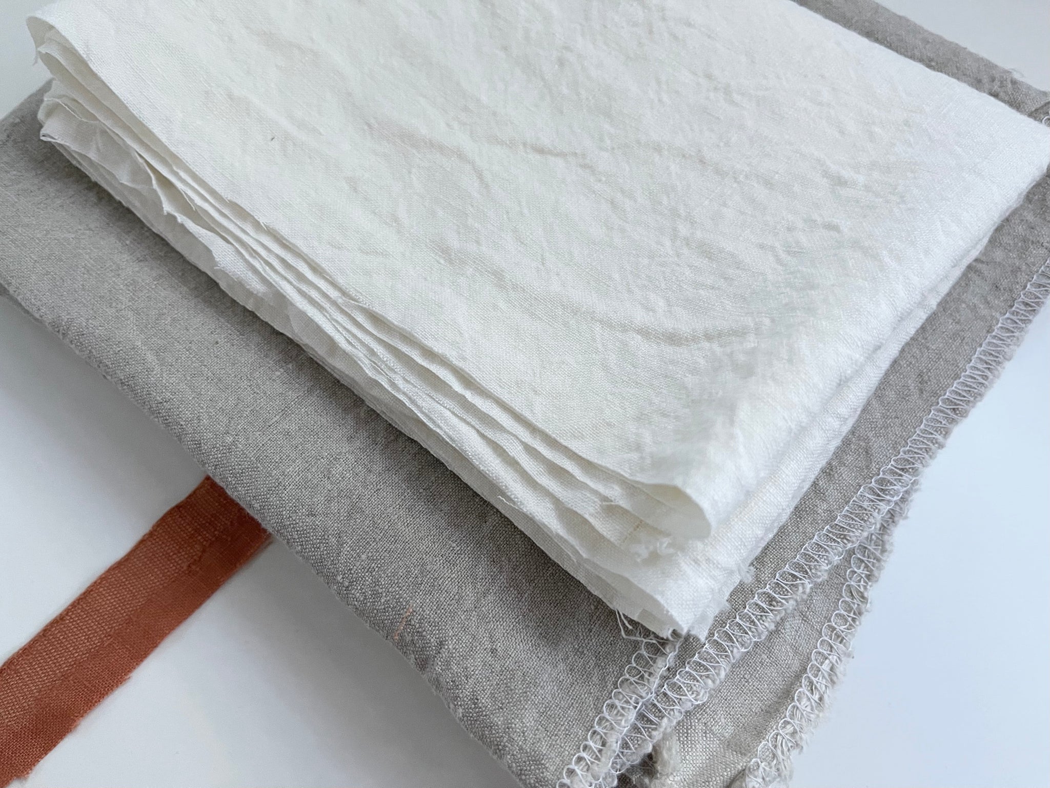Linen Fabric Remnants - Ivory, Natural