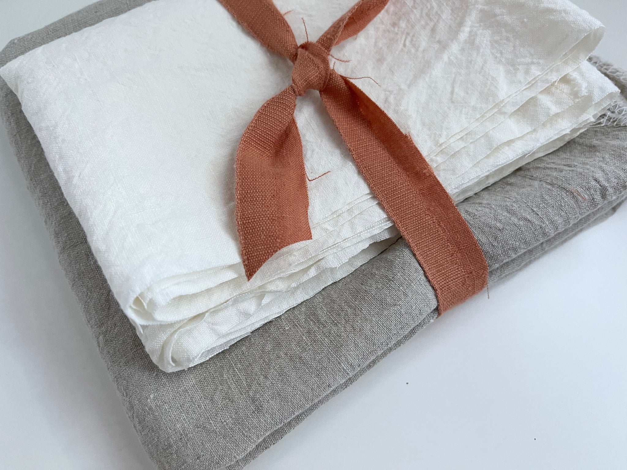 Linen Fabric Remnants - Ivory, Natural