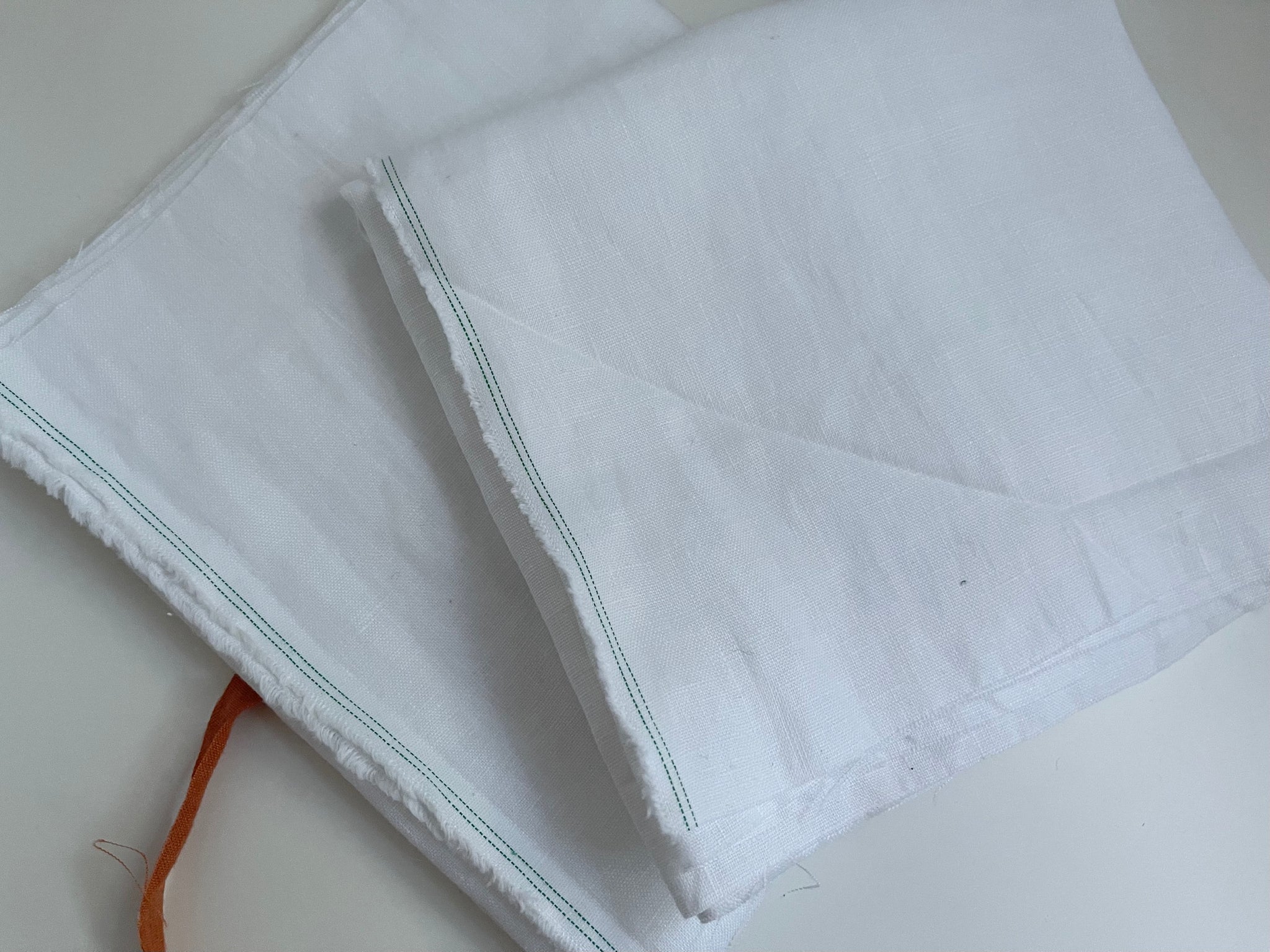 Linen Fabric Remnants - Pure White